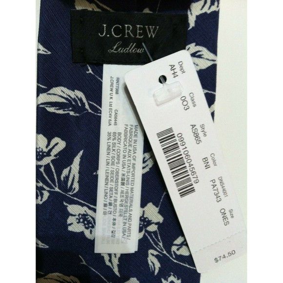 J.Crew NWT $74.50 J.CREW MENS NEW BLUE 100%SILK TIE WIDTH: 3" Size ONE SIZE - 2 Thumbnail