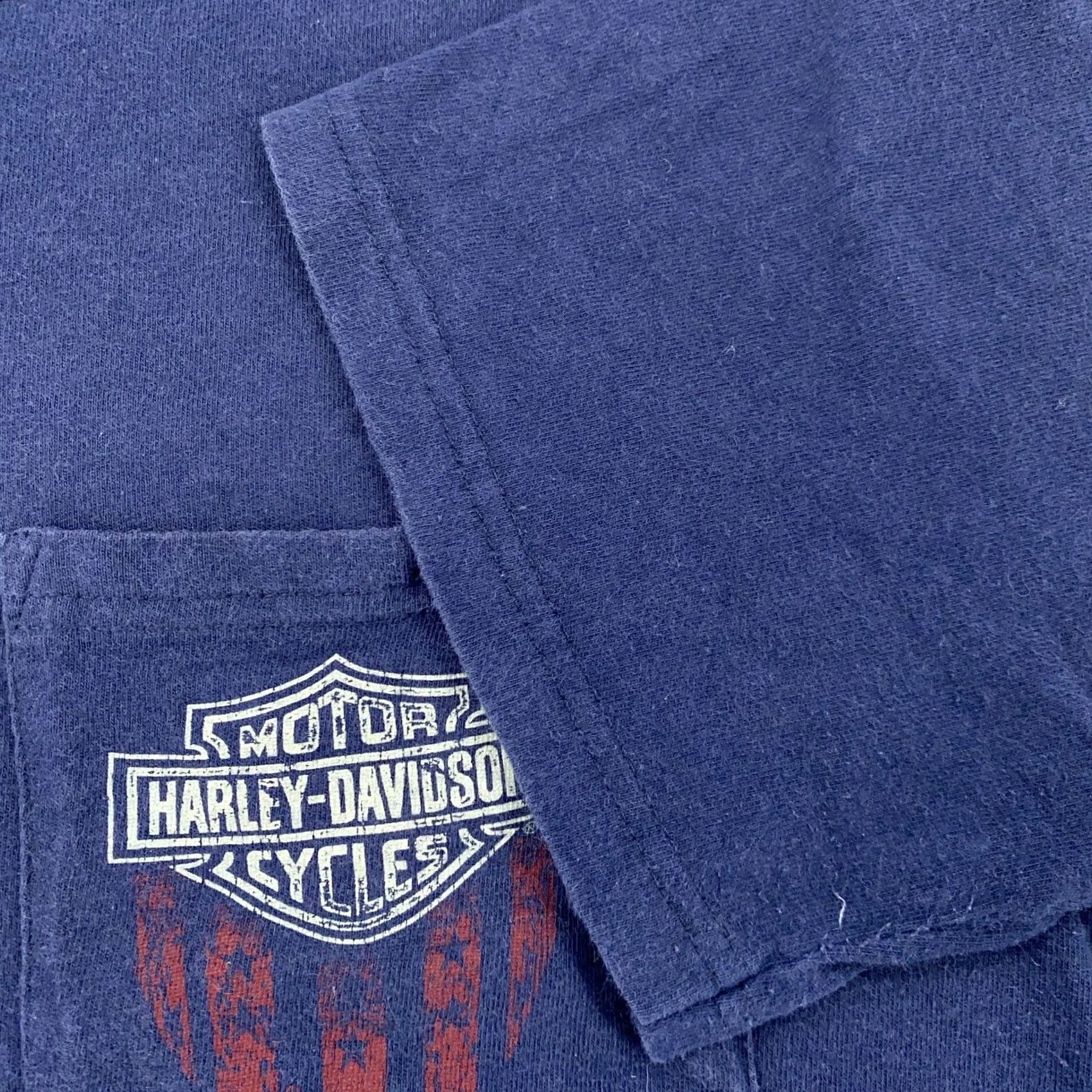 Harley Davidson Harley-Davidson Pocket Shirt Mens Medium Tee Blue Graphic Print Motorcycle USA Biker Classic Motorcycle NH 90s Size US M / EU 48-50 / 2 - 5 Thumbnail