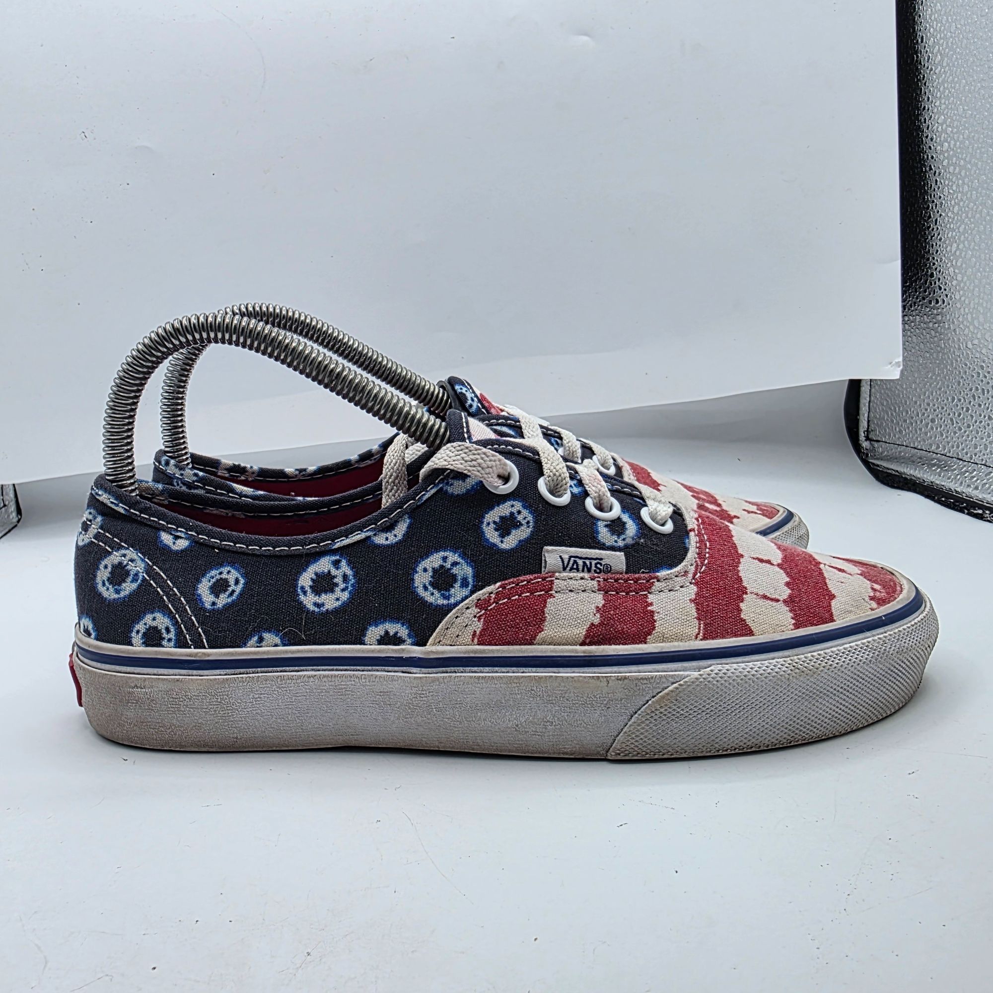 Vans Vans Authentic Dyed Dots & Stripes Womens Size 7 Red White B Size US 7 / IT 37 - 12 Thumbnail