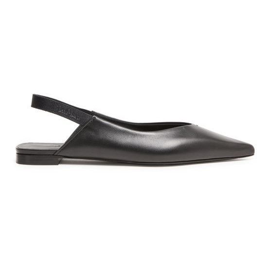 MAX MARA Black Leather Ballerina Pumps New & Authentic (Wome