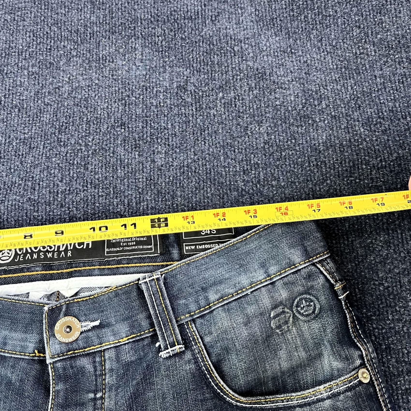 Vintage Crosshatch Jeans Mens W34 Short Blue Denim Straight Leg Faded Wash Casual Size US 34 / EU 50 - 7 Thumbnail