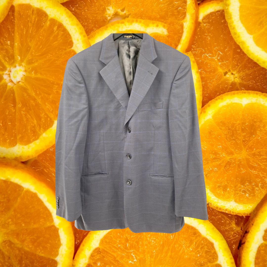 Other Fineri Italian Super 120s Suit Jacket Dark Blue Plaid Size 40R - 1 Thumbnail