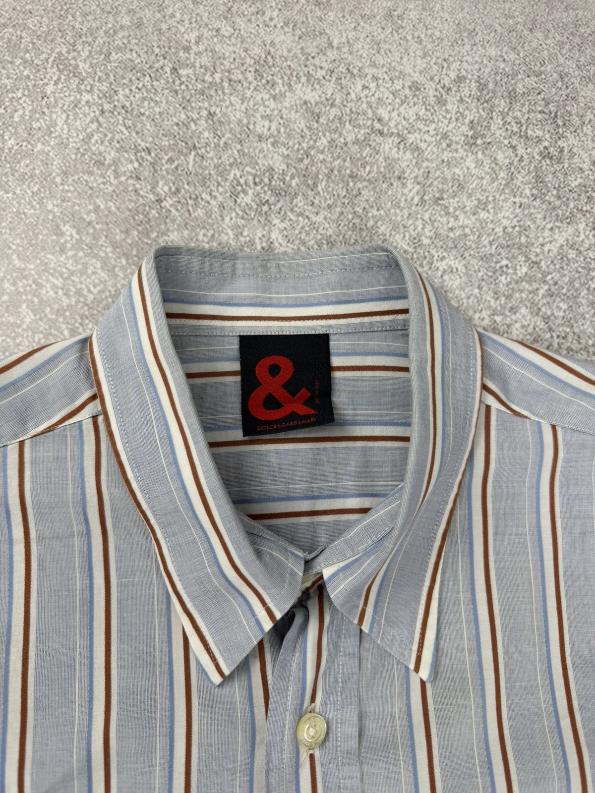 Dolce & Gabbana Vintage Dolce & Gabbana Striped Shorts Sleeve Shirt Size 50 Size US M / EU 48-50 / 2 - 5 Thumbnail
