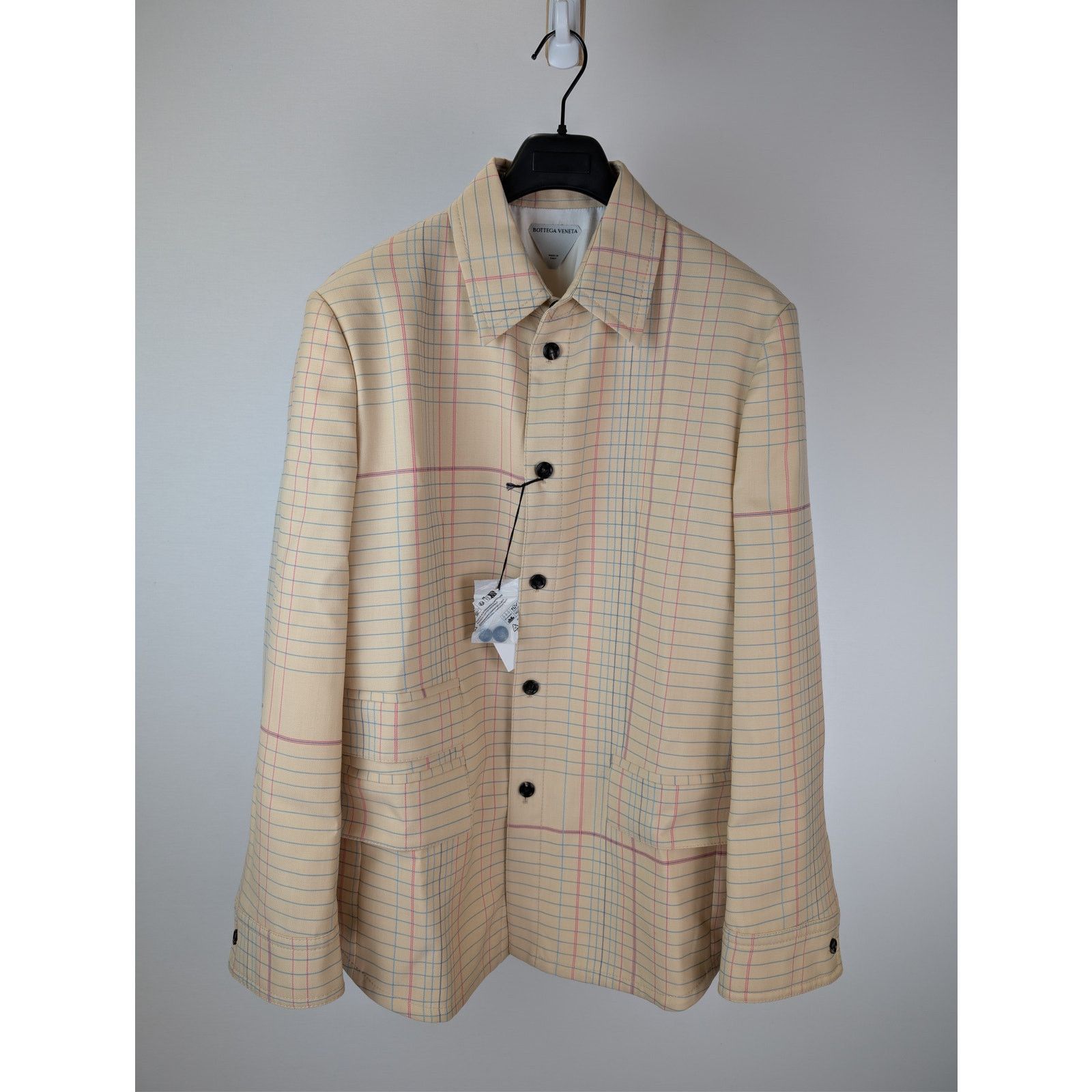 Bottega Veneta o1rshd1 Notebook Wool Twill Jacket in Beige / Pink / Blue 52 Size US L / EU 52-54 / 3 - 8 Thumbnail