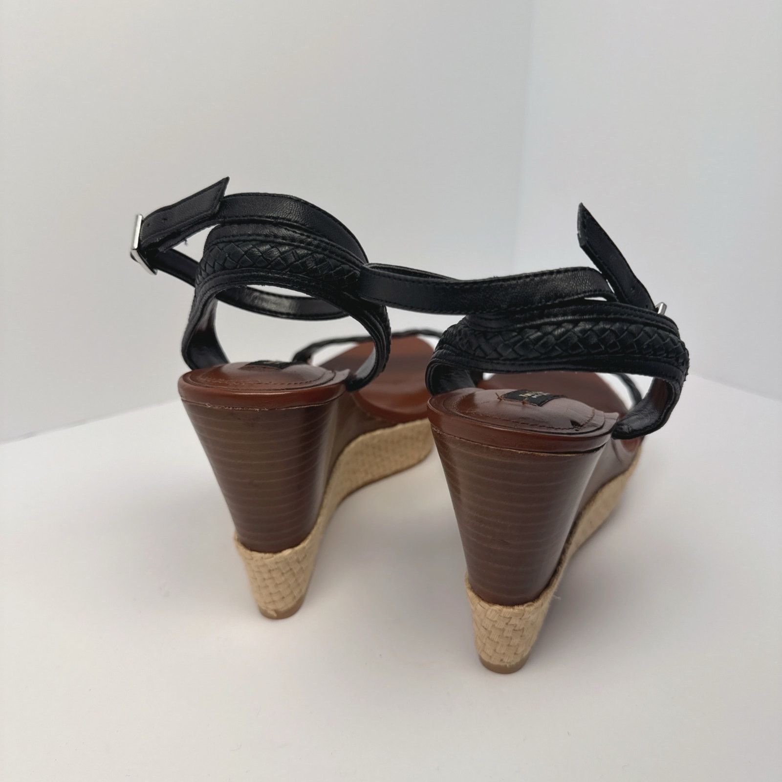 White House Black Market WHBM Black Basket Porter Weave Wedge Heels | 9 Size US 9 / IT 39 - 11 Thumbnail