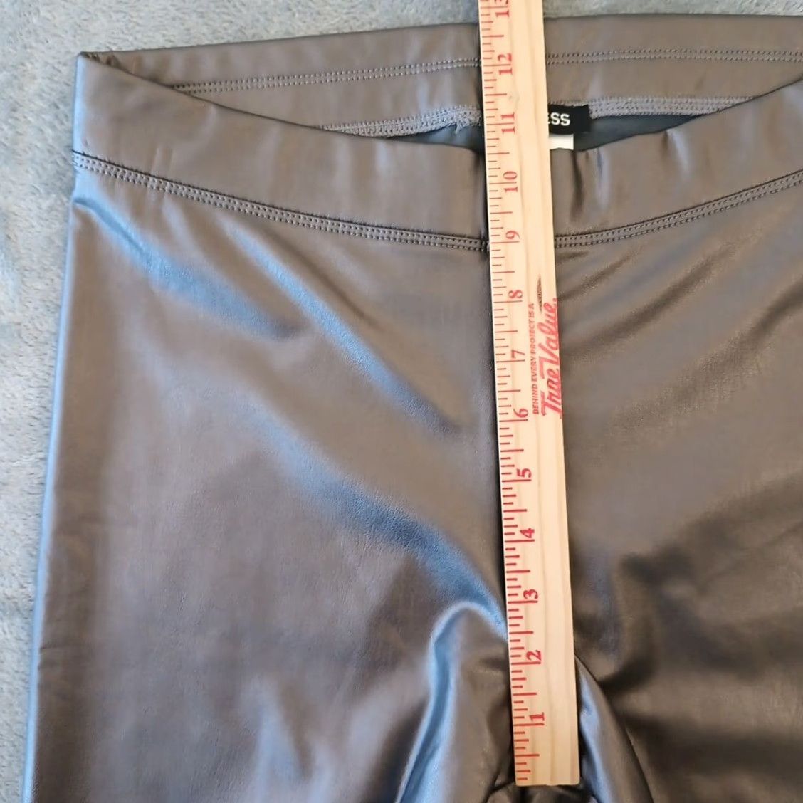 Express Express Pants Ankle Womens Medium Silver PU Pull On 30x28 Skinny Stretch Black? Size 32" / US 10 / IT 46 - 3 Thumbnail