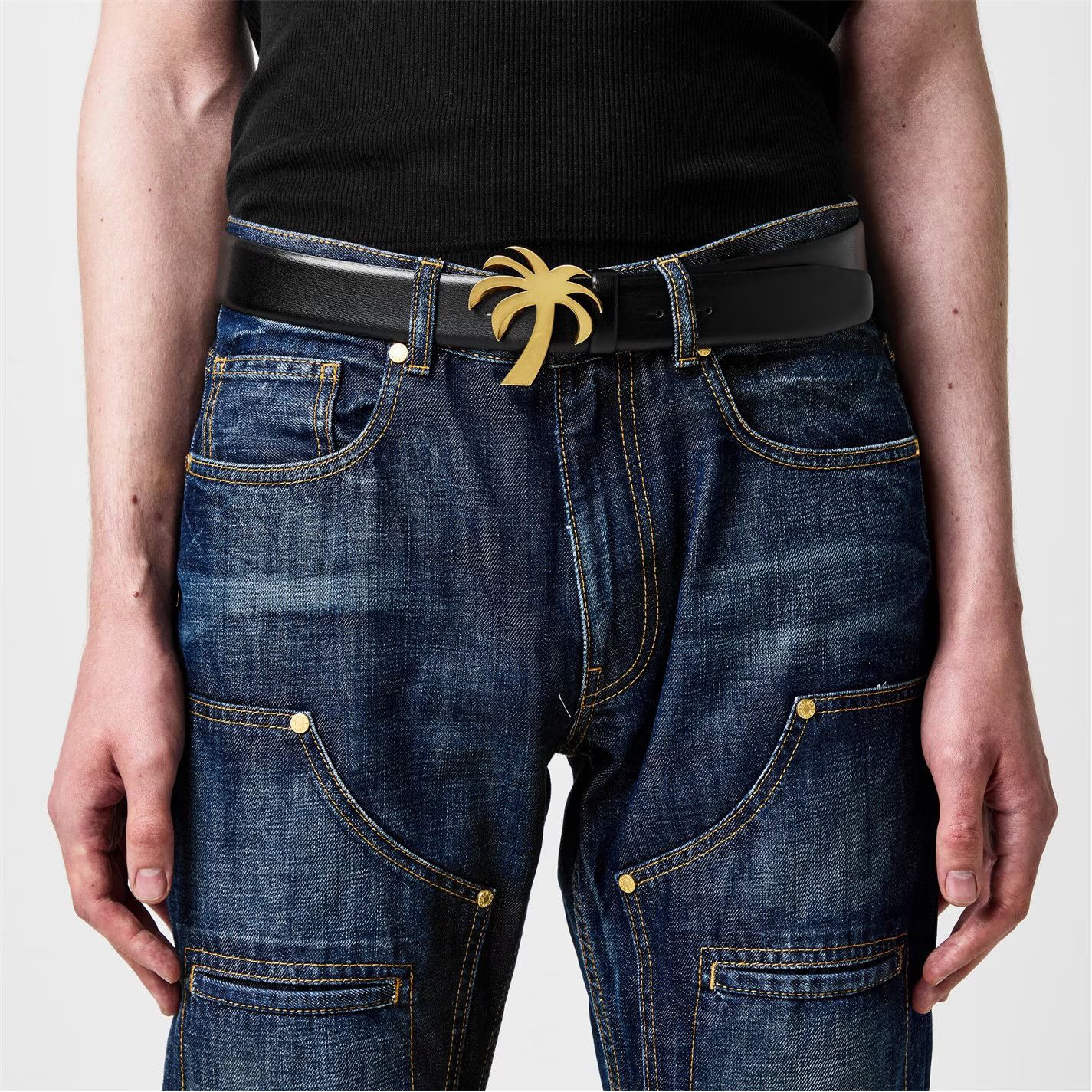 Palm Angels o1g2r1mq0426 Size: 95 / Buckle Belt in Black Size 38 - 2 Thumbnail