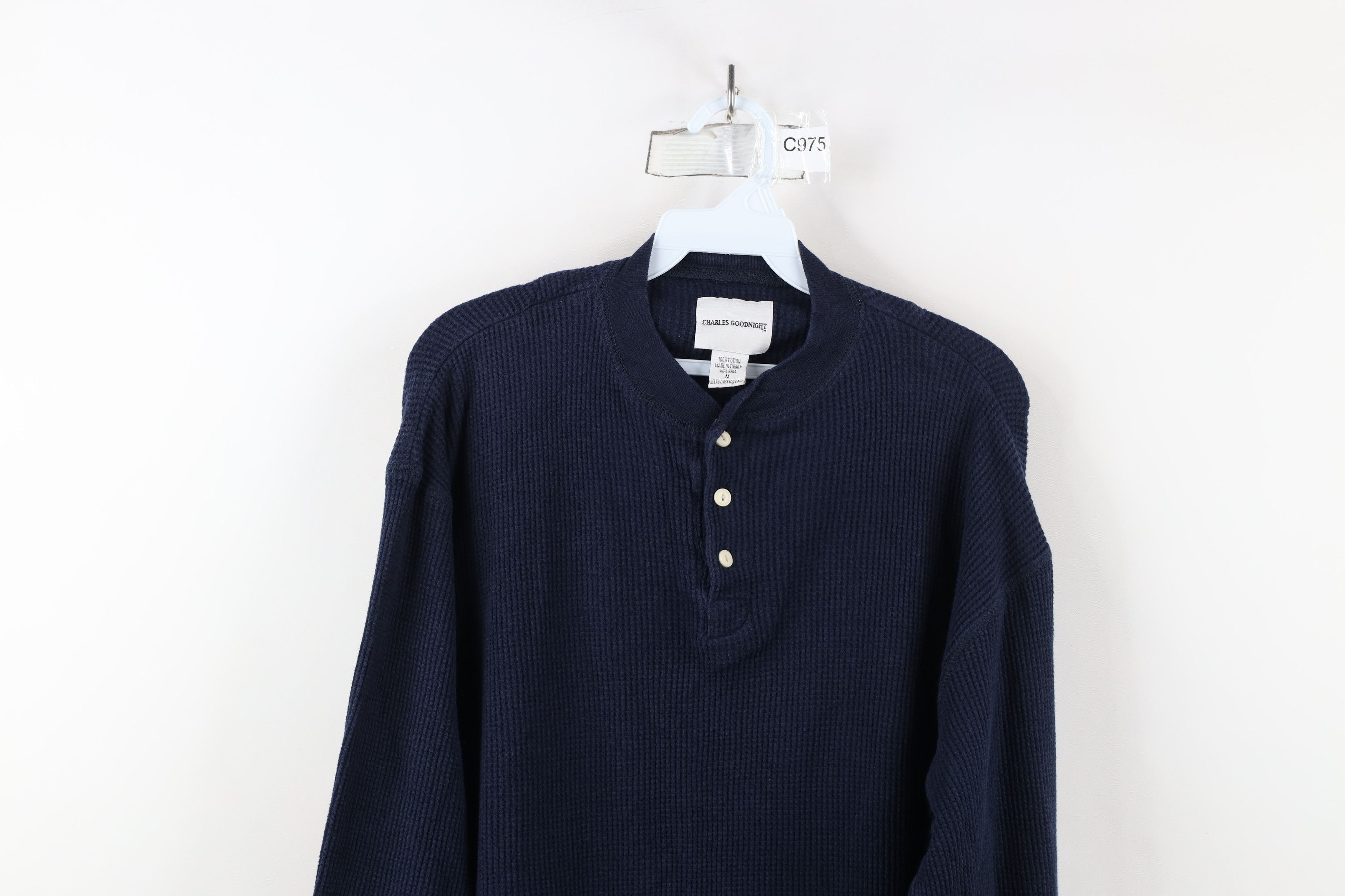Vintage Vintage 90s Streetwear Thermal Waffle Knit Henley T-Shirt Size US M / EU 48-50 / 2 - 2 Thumbnail