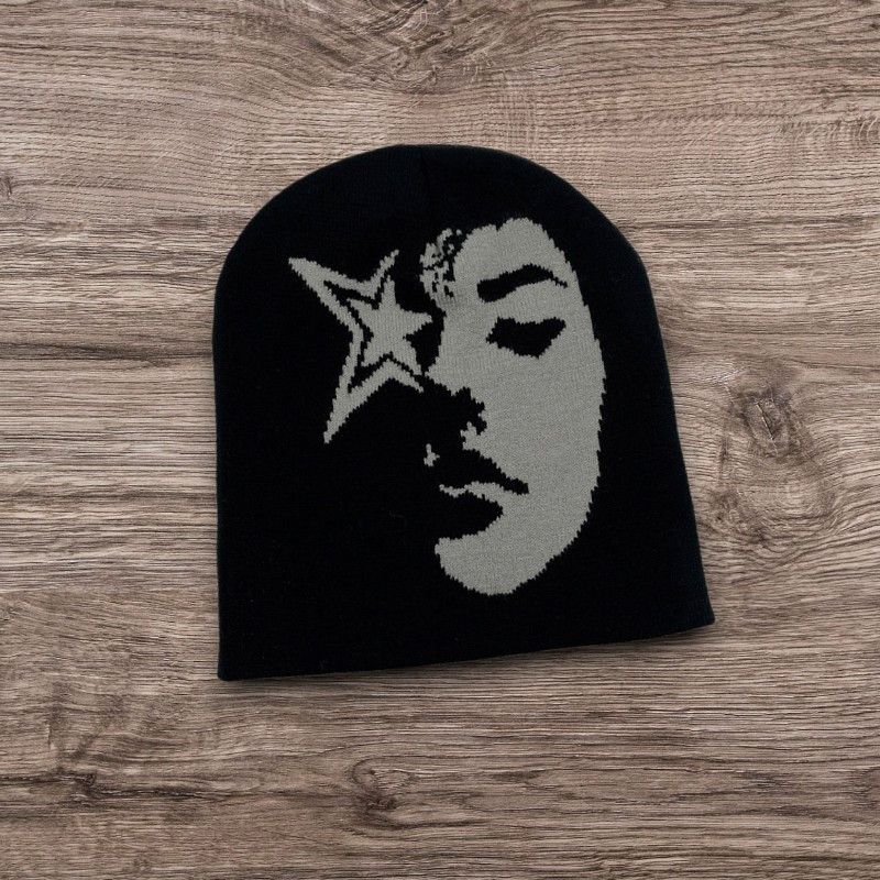 Other Black Grey Opium Avantgarde Knit Hat Face Star Size ONE SIZE - 1 Preview