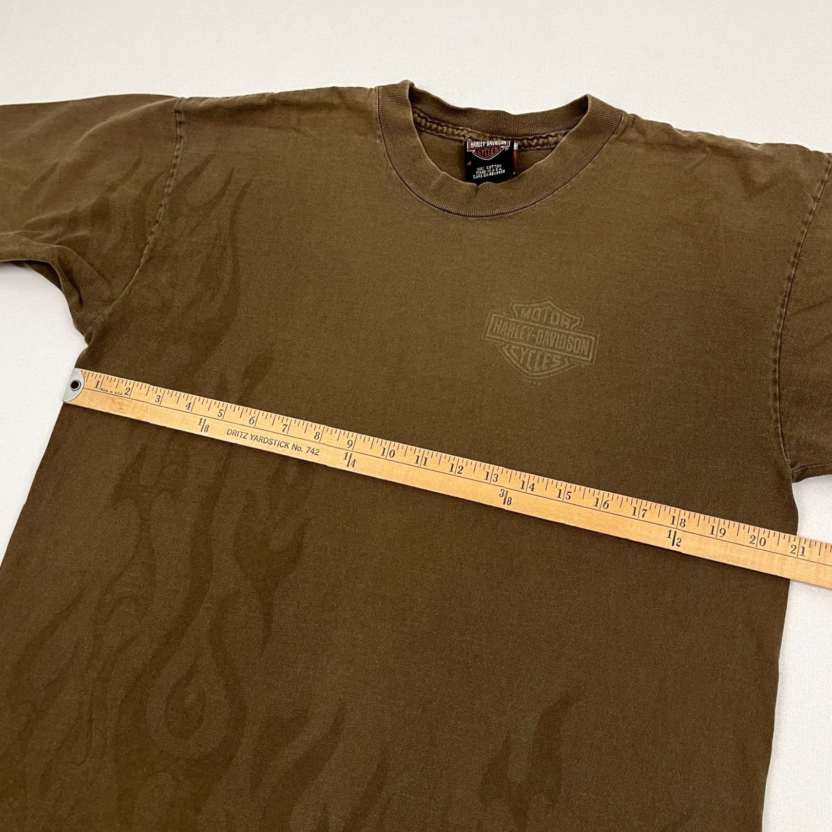 Harley Davidson VTG 90s Harley-Davidson Shirt Mens M Faded Brown Flame Graphic Tee Size US M / EU 48-50 / 2 - 7 Thumbnail
