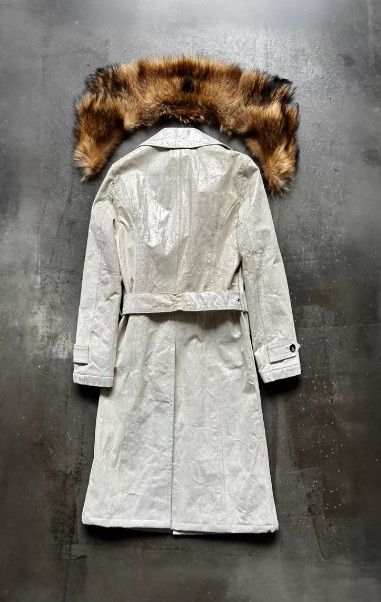 Tornado Mart Tornado Mart 1990s Detachable Fur Collar Long Leather Coat Size M / US 6-8 / IT 42-44 - 2 Thumbnail