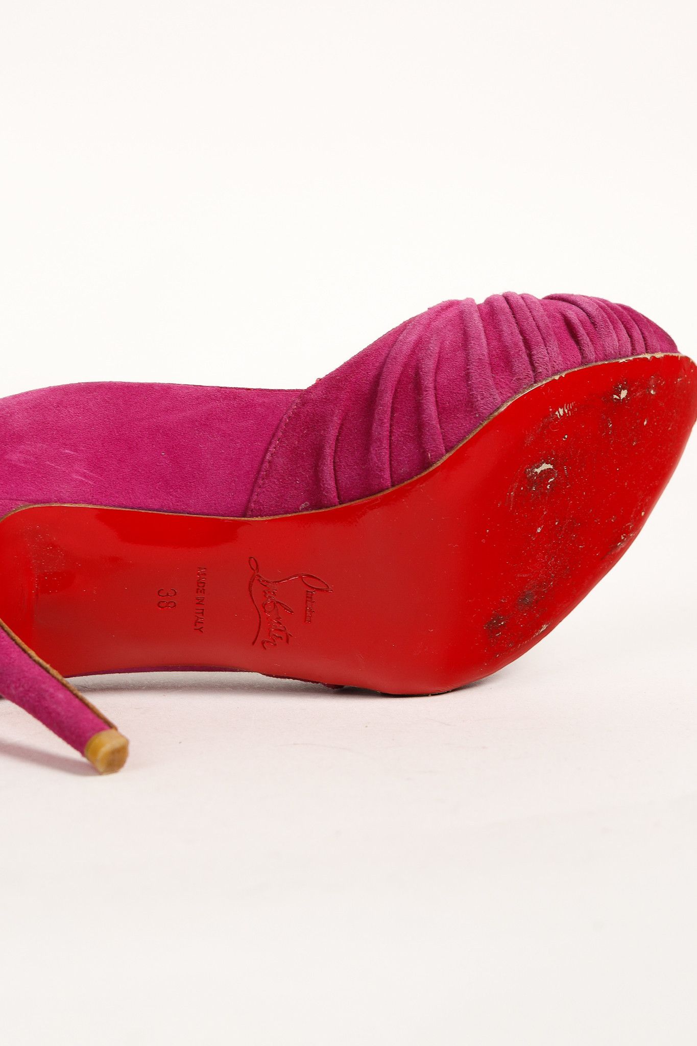 Christian Louboutin Christian Louboutin Lady Gres Pink Knotted Suede Pumps Size US 7.5 / IT 37.5 - 5 Thumbnail