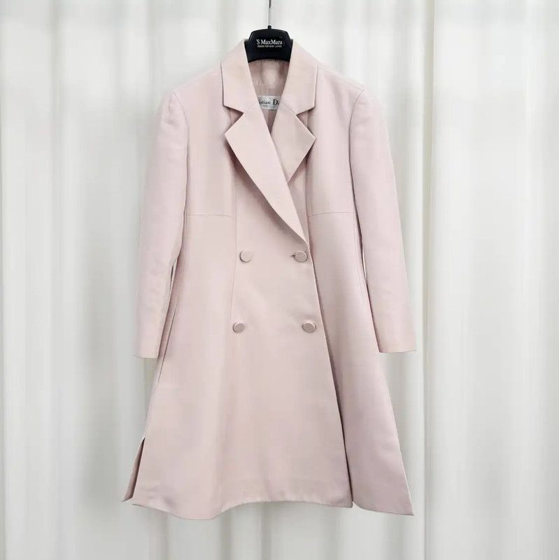 Dior Dior Pink Cotton Blend Long Coat for Women 0089 Size XS / US 0-2 / IT 36-38 - 1 Thumbnail