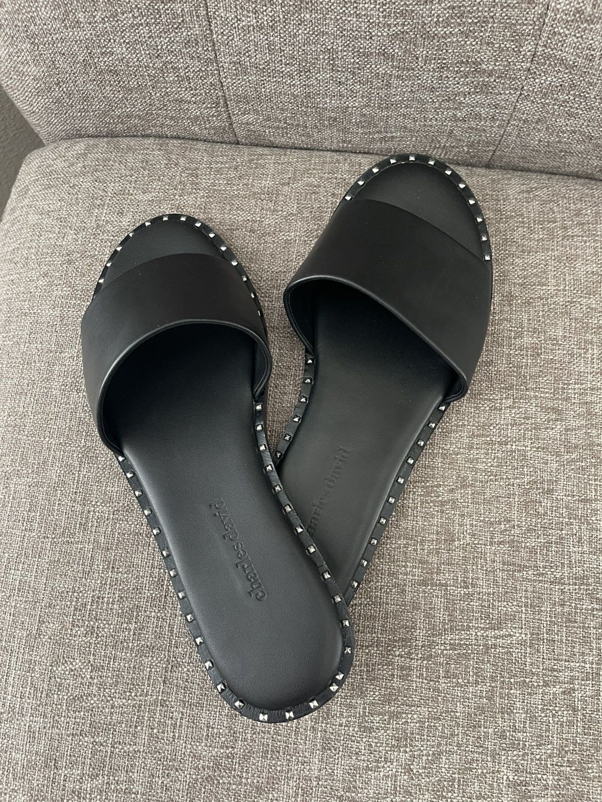 Designer NIB Charles David Slip Studded Leather Flat Womens Size 7M Size US 7 / IT 37 - 1 Thumbnail