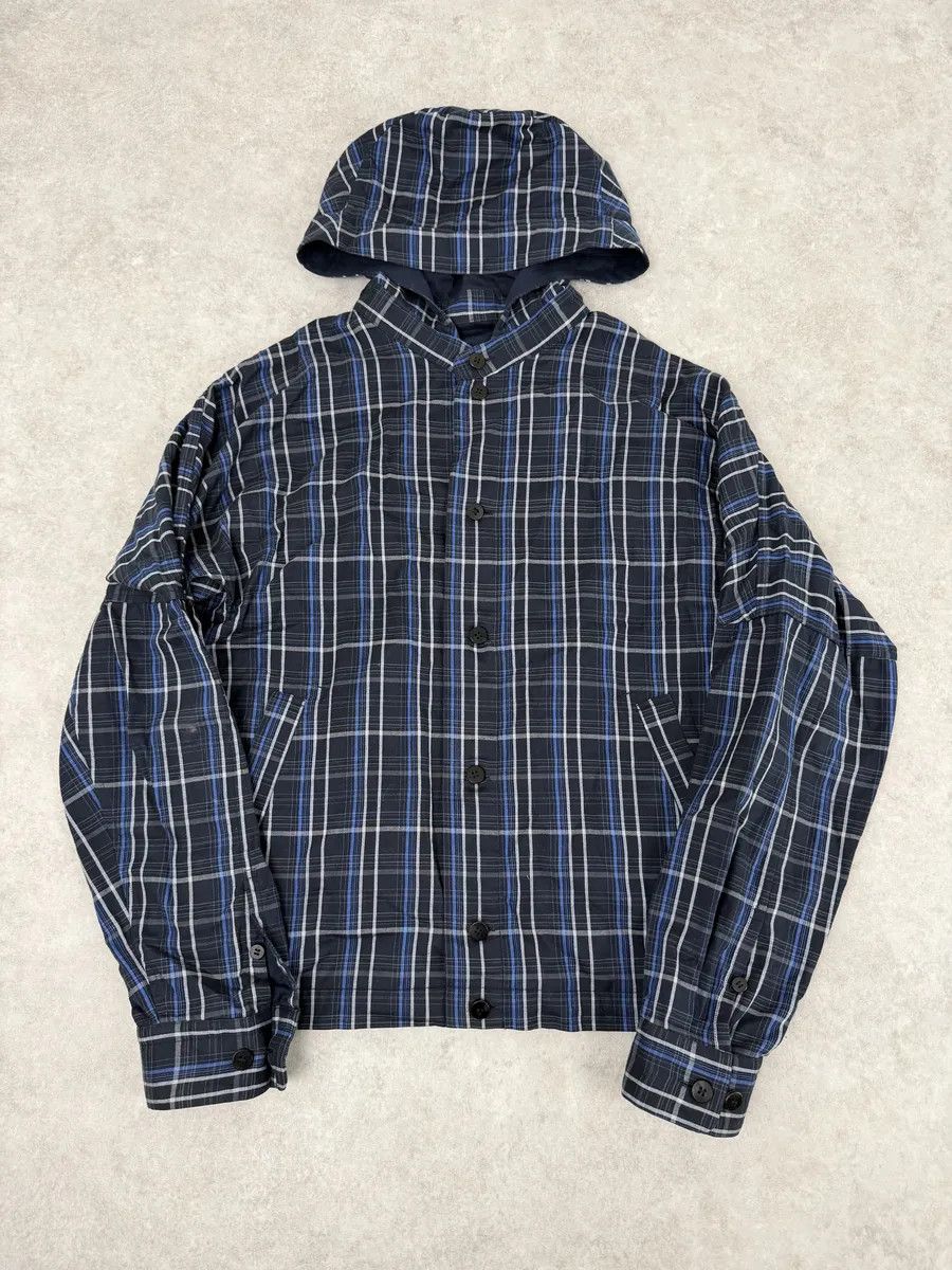 Issey Miyake Issey Miyake Navy Japanese Checkered Bomber Jacket Size US S / EU 44-46 / 1 - 1 Thumbnail