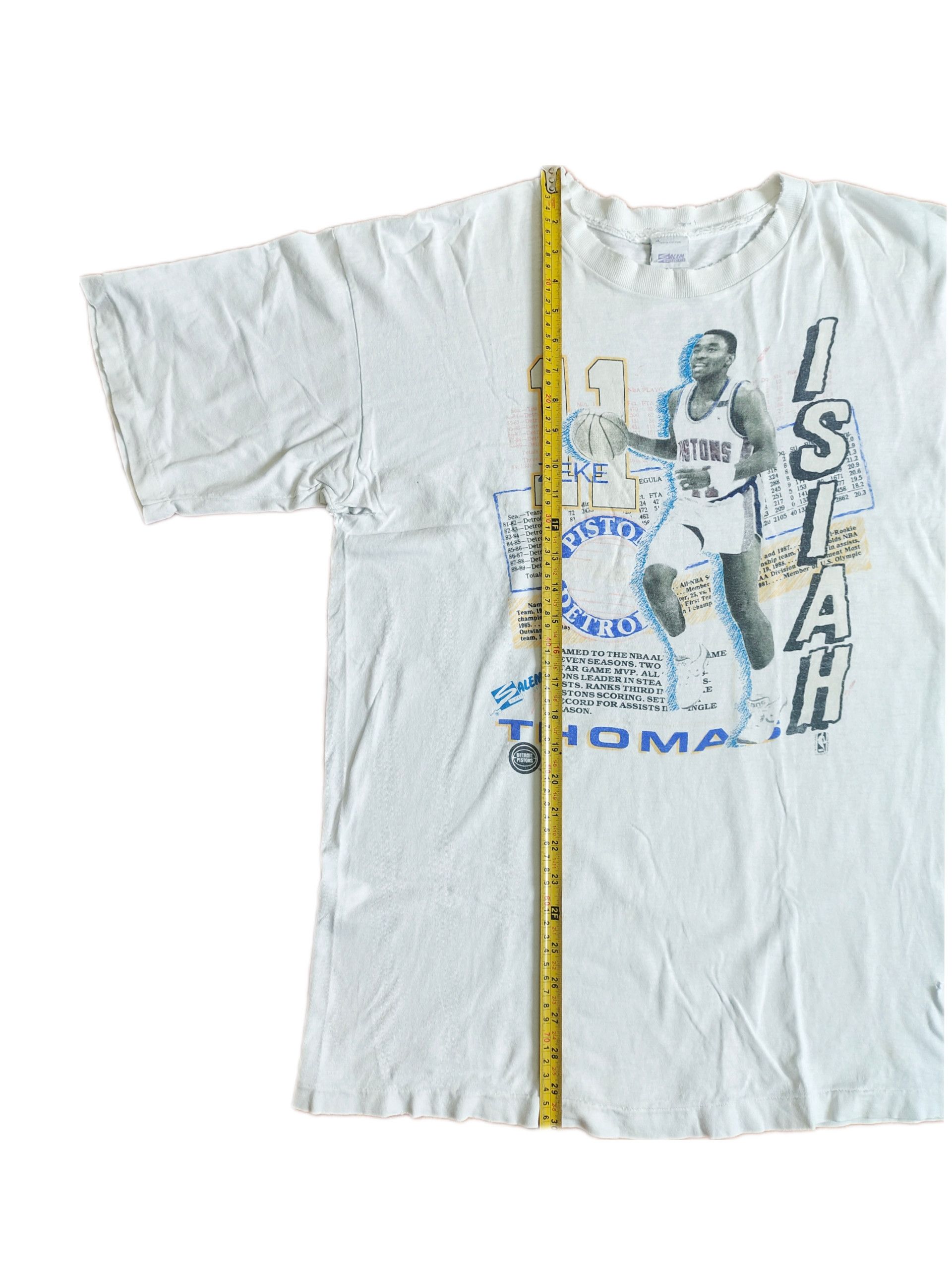 NBA × Salem Sportswear × Vintage Vintage Isiah Thomas Detroit Pistons Player 90s T-shirt Size US XL / EU 56 / 4 - 10 Thumbnail