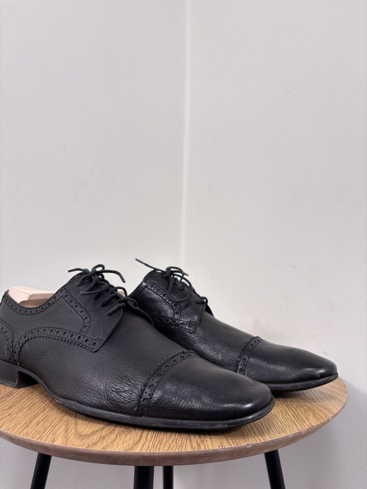 Bally Bally Daniell Men’s Black Grained Leather Brogue Derby Shoes Size US 9 / EU 42 - 5 Thumbnail