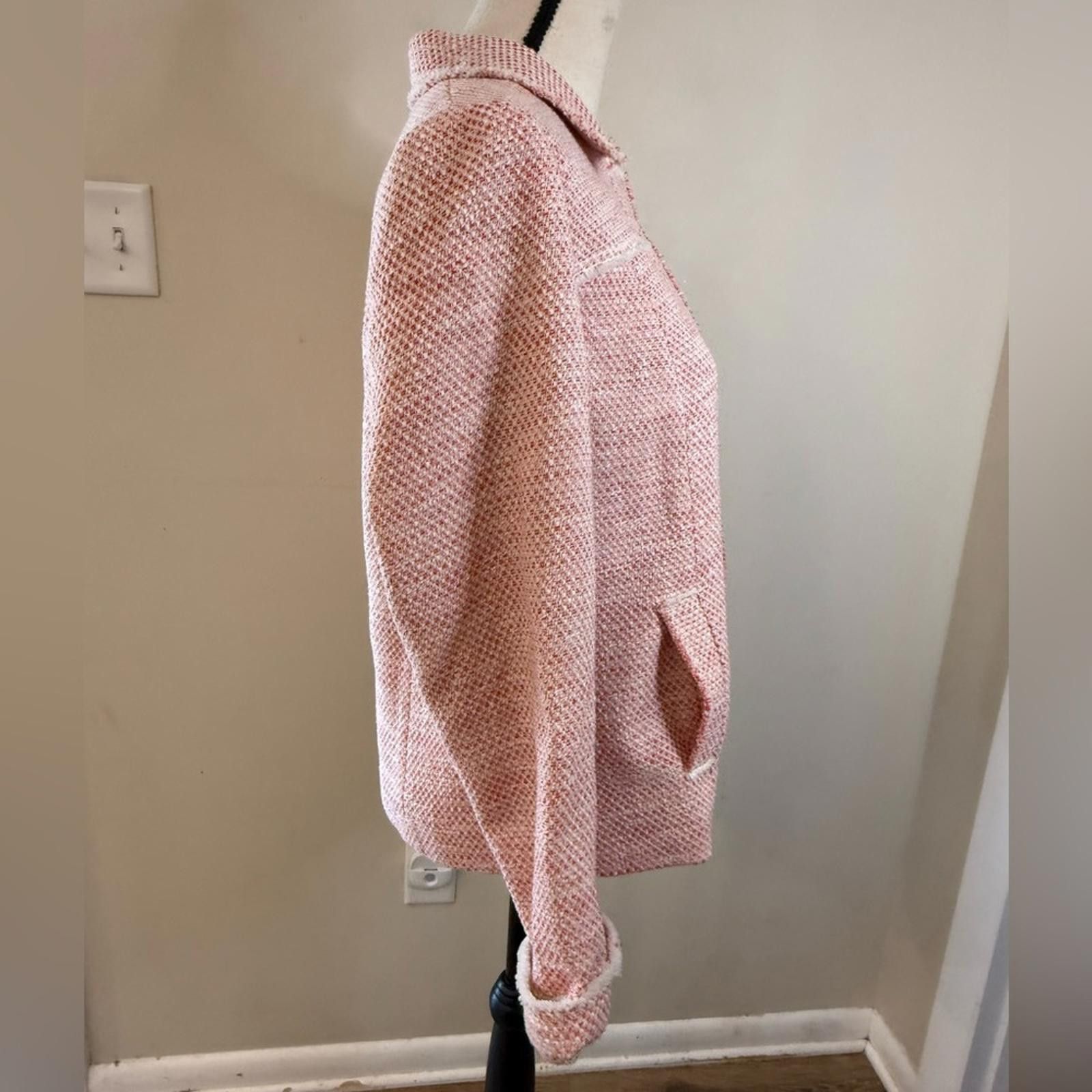 Other J. Jill pink & white tweed blazer jacket SZ M Size M / US 6-8 / IT 42-44 - 2 Thumbnail