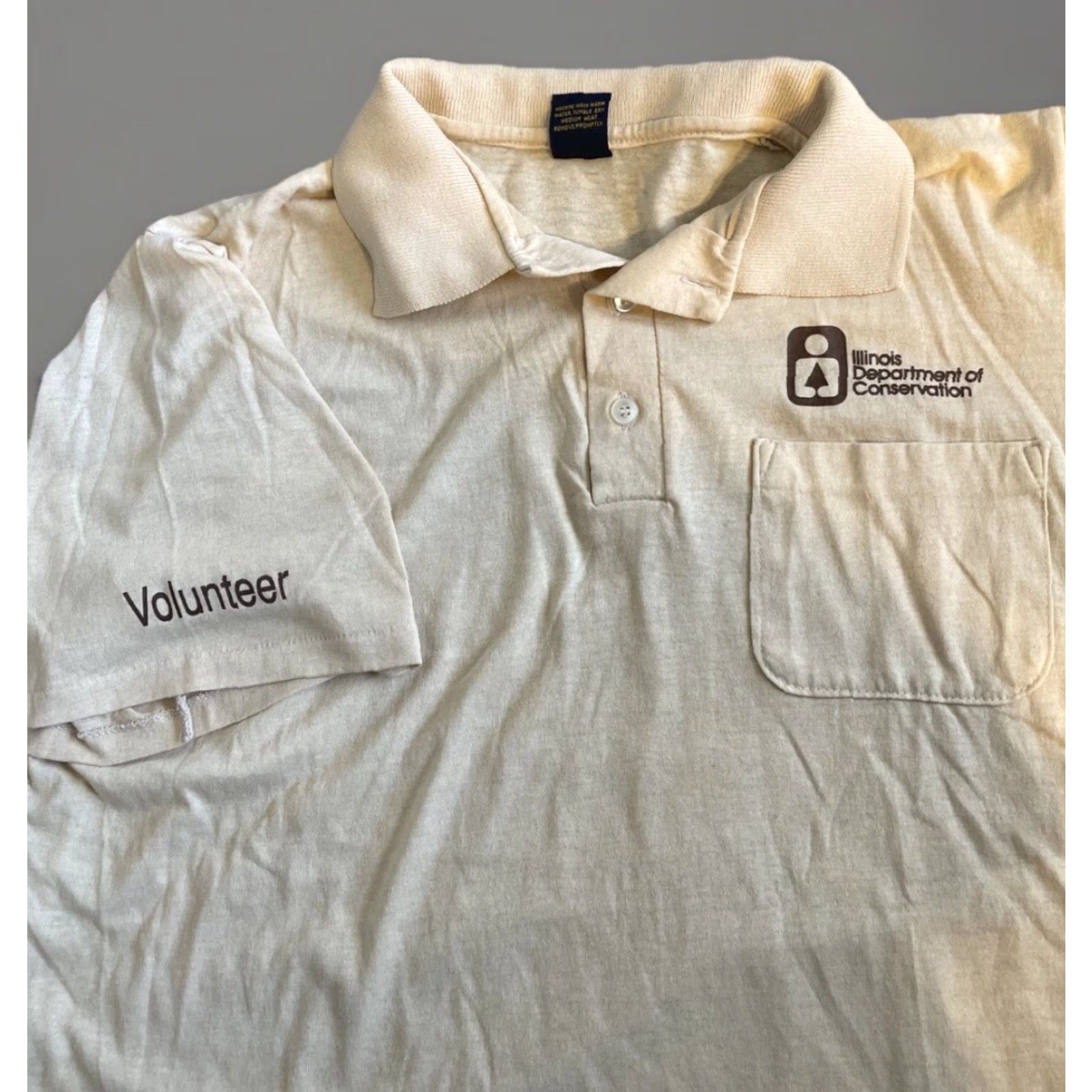 Vintage VINTAGE Illinois Department Of Conservation Volunteer Polo Shirt XL Collared Beige Men Polo XL Shirt Size US XL / EU 56 / 4 - 2 Thumbnail