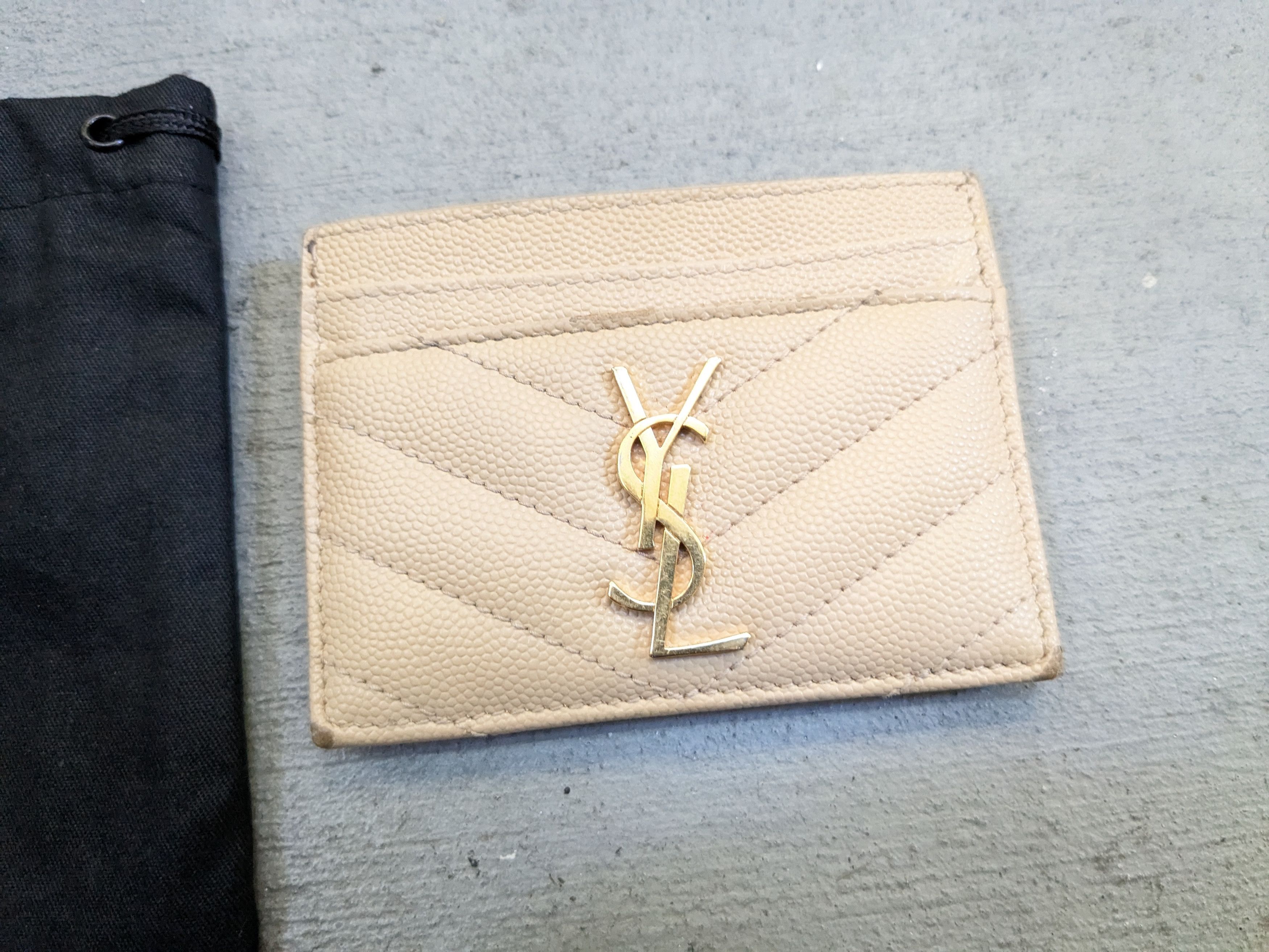 Saint Laurent Paris Saint Laurent Paris Wallet Cardholder Beige Leather SLP YSL Size ONE SIZE - 2 Thumbnail