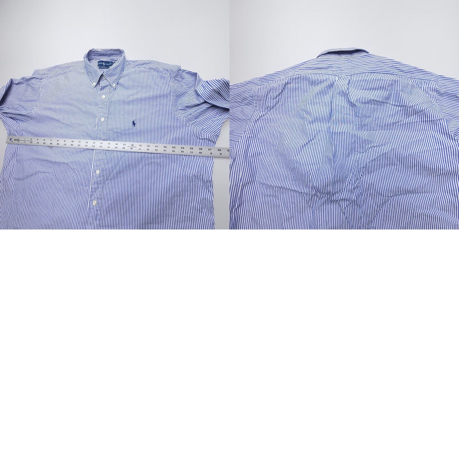Ralph Lauren VINTAGE Ralph Lauren Yarmouth Button-Down Shirt 17.5 34/35 Pinpoint Oxford Striped Blue Mens Dress Shirt Size US XXL / EU 58 / 5 - 8 Thumbnail