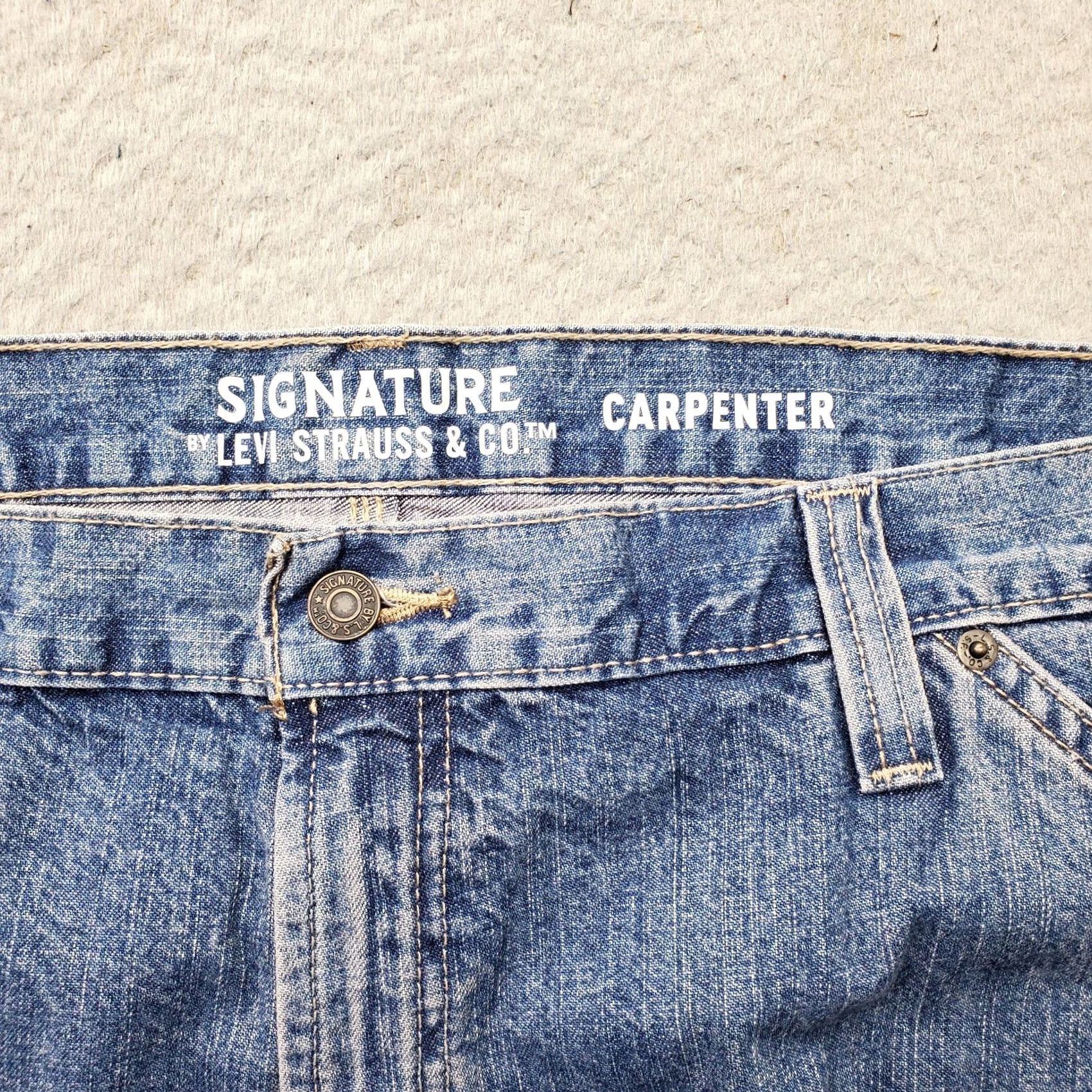 Levi's Levi's Mens Jeans 44x30 Blue Denim Carpenter Wide-Leg Slash Pocket 100% Cotton Size 44 Mens Blue Denim Jeans Size US 44 / EU 60 - 7 Thumbnail