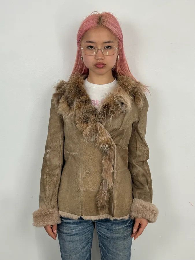 Armani 2000s Armani Beige Fur Lined Leather Jacket Size M / US 6-8 / IT 42-44 - 2 Thumbnail