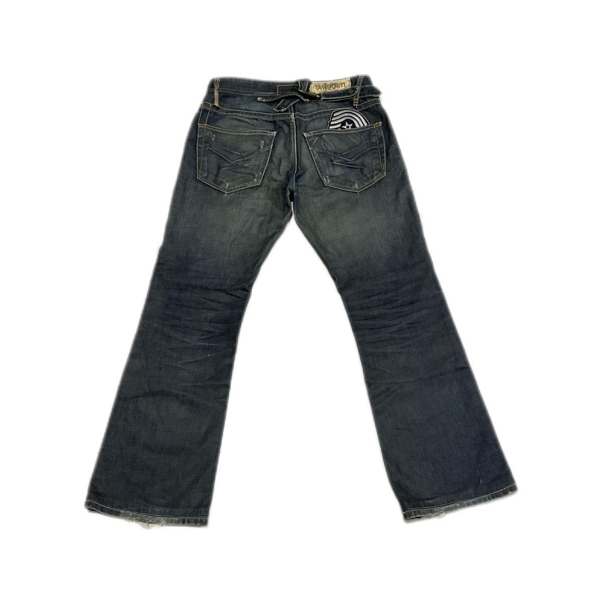 If Six Was Nine × Japanese Brand × Le Grande Bleu (L.G.B.) 🔥Sick Y2K Taverniti Jeans Mud Wash Flared Denim Belt Size US 32 / EU 48 - 2 Thumbnail