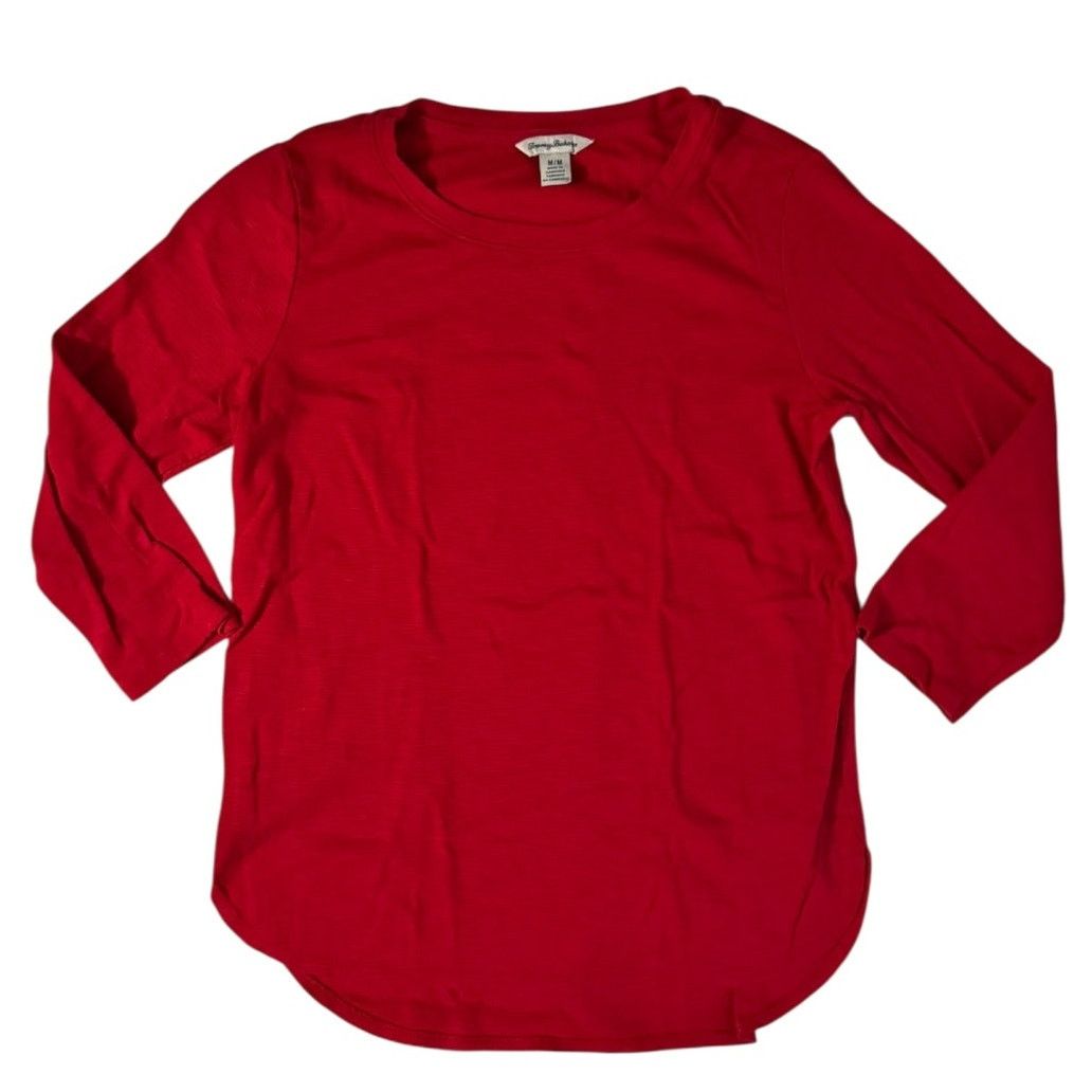 Tommy Bahama Tommy Bahama Red 3/4 Sleeve Tee Medium Curved Hem Size US M / EU 48-50 / 2 - 1 Thumbnail