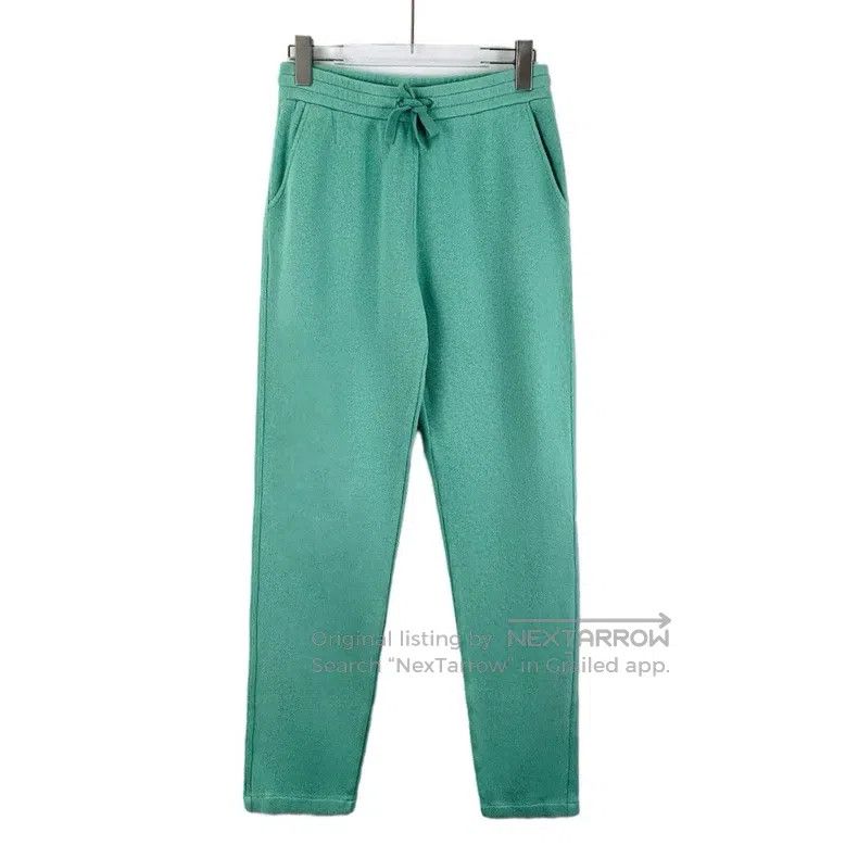 Loro Piana Loro Piana size M Green Cotton Drawstring Casual Knit Trous Size 23" - 1 Thumbnail