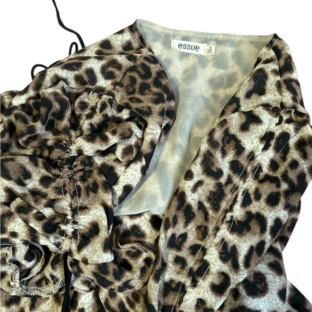 Designer Leopard Print Wrap Mini Dress Size S / US 4 / IT 40 - 4 Thumbnail