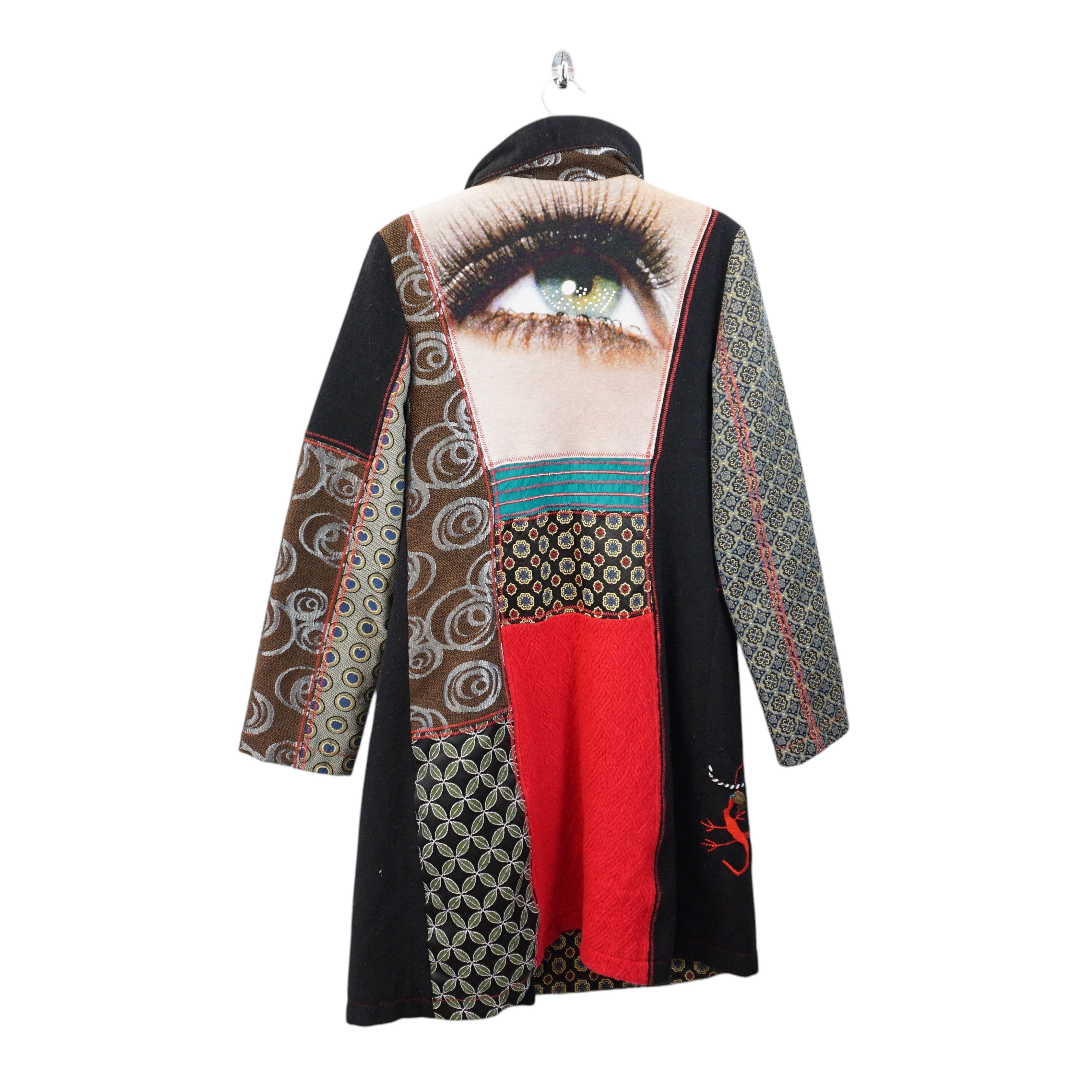 Desigual Archive Multi Color Abstract Coat Size M / US 6-8 / IT 42-44 - 3 Thumbnail
