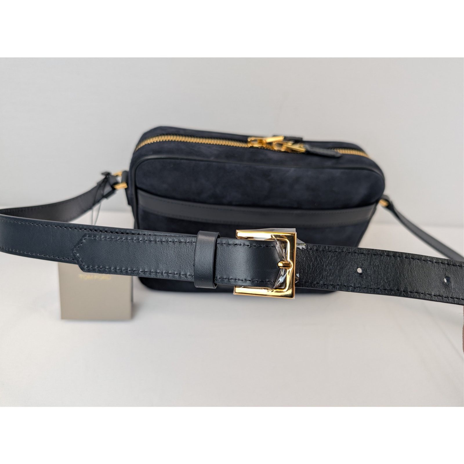 Tom Ford o1rshd1 Logo-Embossed Leather Messenger Bag in Navy Size ONE SIZE - 8 Thumbnail