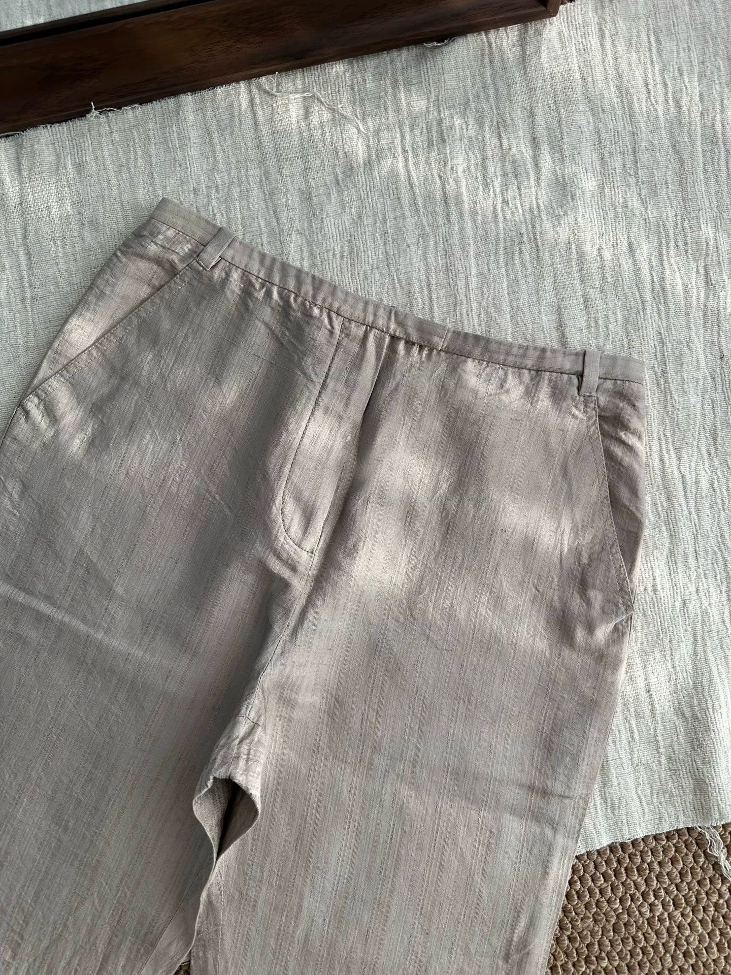 Hermes HERMES JPG silk drapey cropped slacks women's silver gray Size 30" / US 8 / IT 44 - 5 Thumbnail