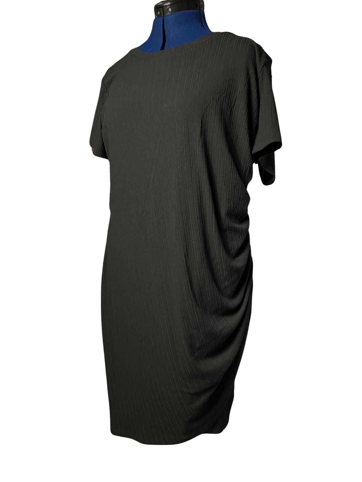 Other INC Black Ruched Dress XL Ribbed Stretch Mexico Size XL / US 12-14 / IT 48-50 - 2 Thumbnail