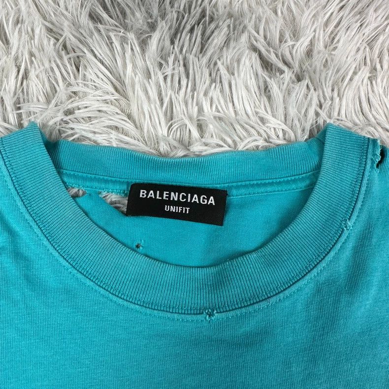Balenciaga Balenciaga Blue Destruction Short Sleeve 2502-Nextarrow Size US XS / EU 42 / 0 - 3 Thumbnail