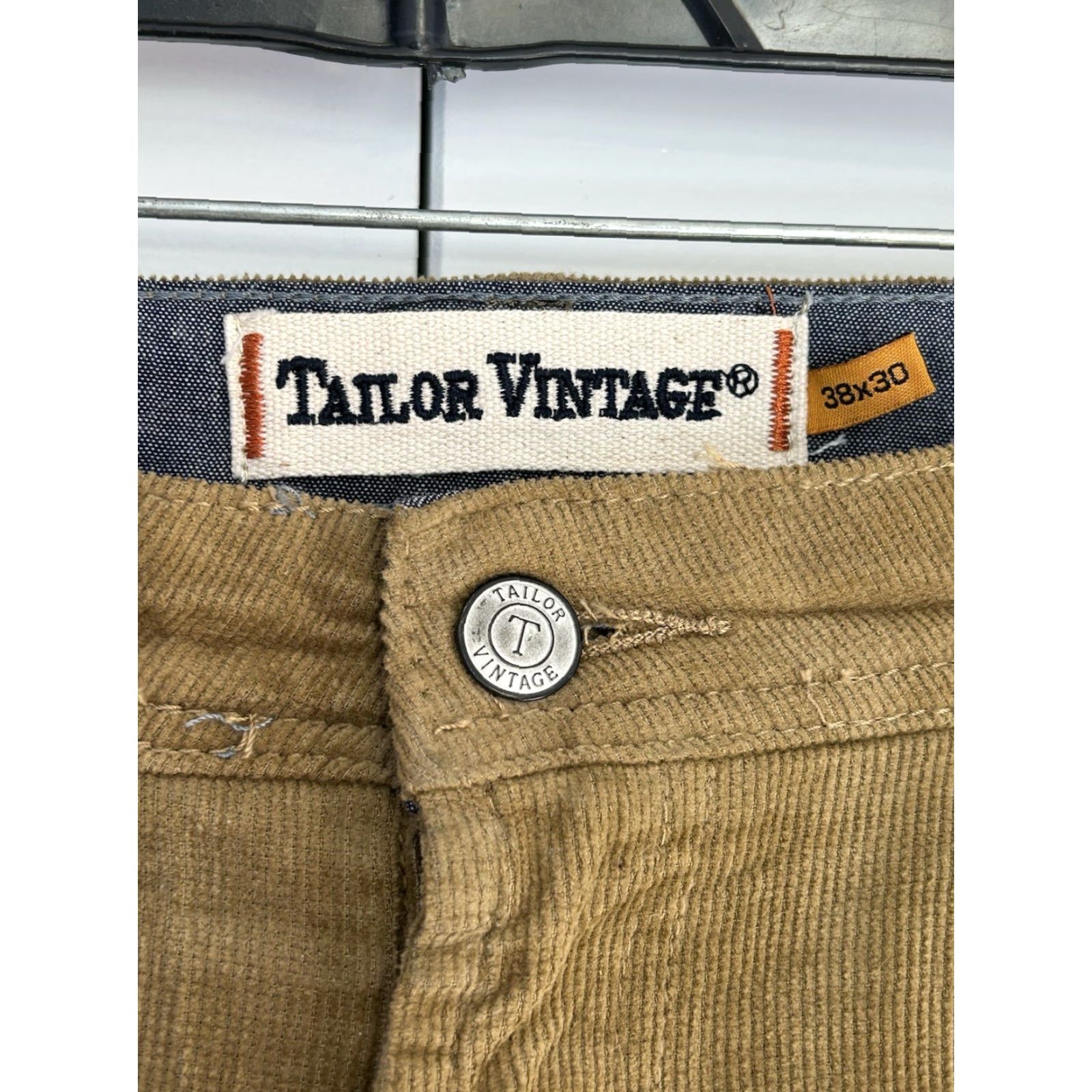 Vintage VINTAGE Tailor Vintage Connecticut Corduroy Slim Fit 38x30 Pants Men Brown 5-Pocket Zip Belt Loops Stretch Size US 38 / EU 54 - 3 Thumbnail