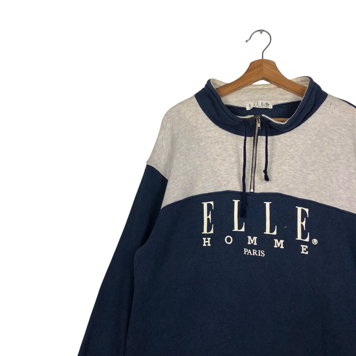 Japanese Brand × Vintage 📌Vintage Half Zipper Sweatshirt Collar Elle Homme Paris Size US L / EU 52-54 / 3 - 8 Thumbnail
