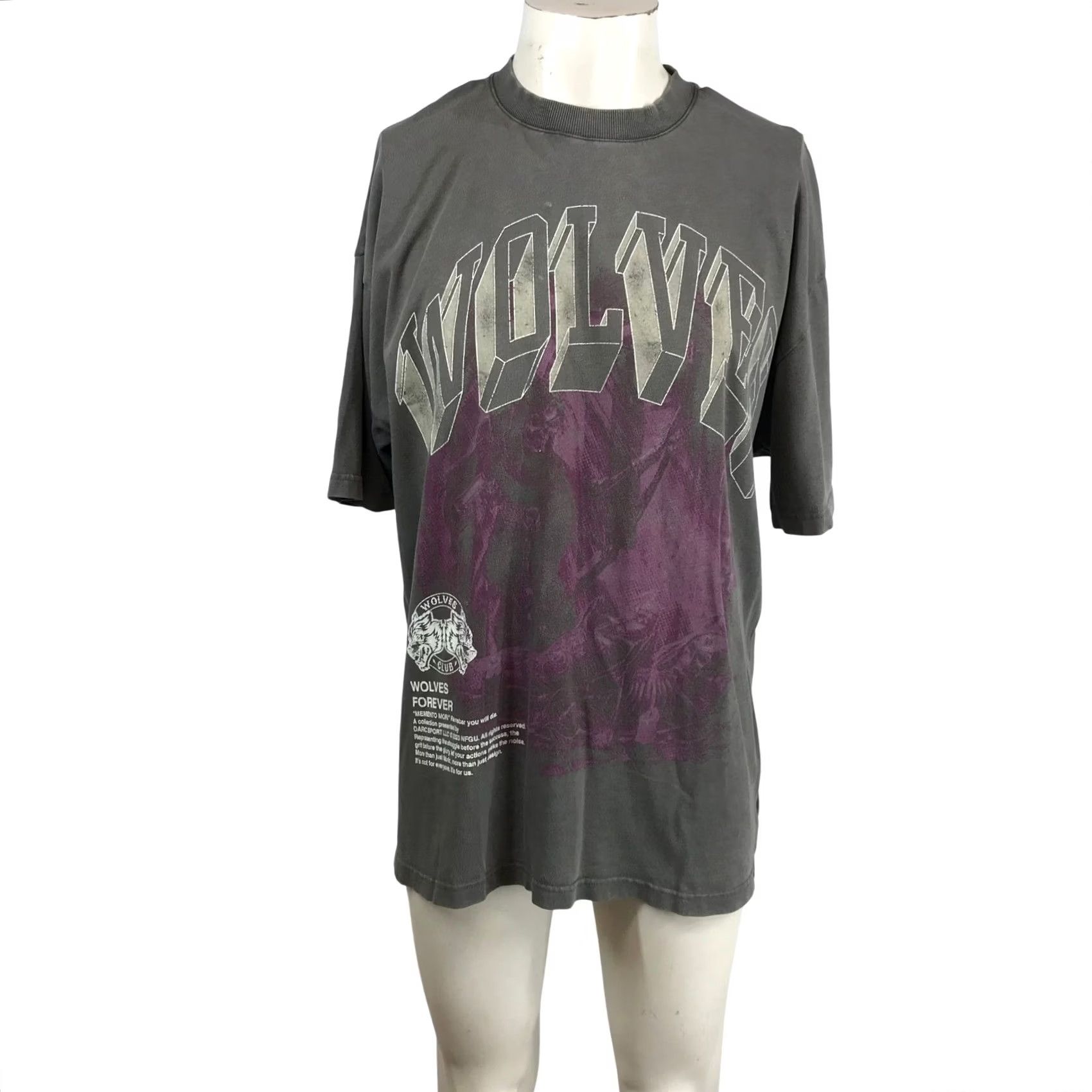 Darc Sport Darc Sport Wolves Club Premium Graphic Tee Mens M Charcoal Grey Size US M / EU 48-50 / 2 - 2 Thumbnail