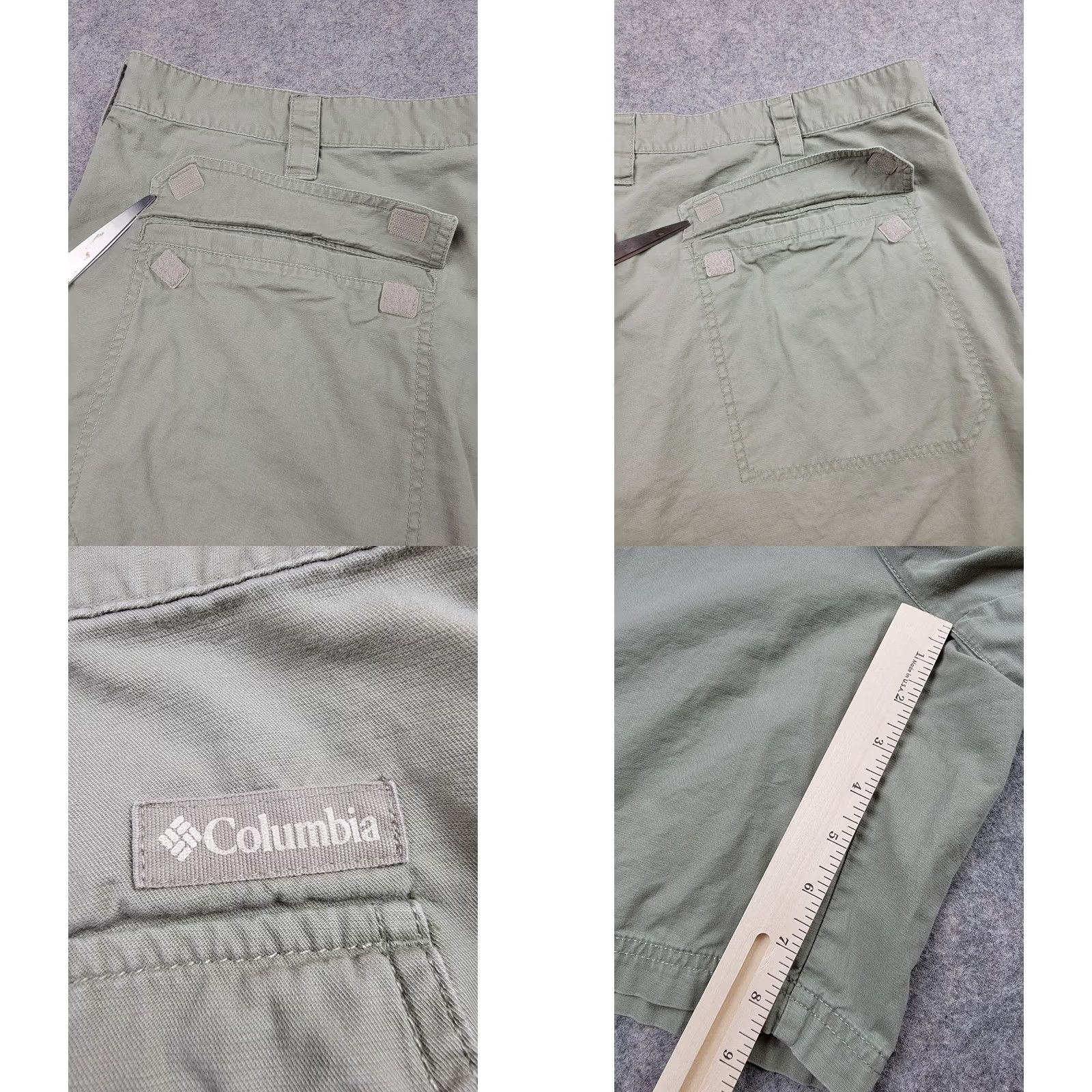 Vintage Columbia Shorts Mens 44 Green 9 in Inseam Cargo Casual Outdoor Hiking Camping Cotton Cargo Pocket Slash Pocket Logo Button Size US 44 / EU 60 - 9 Thumbnail