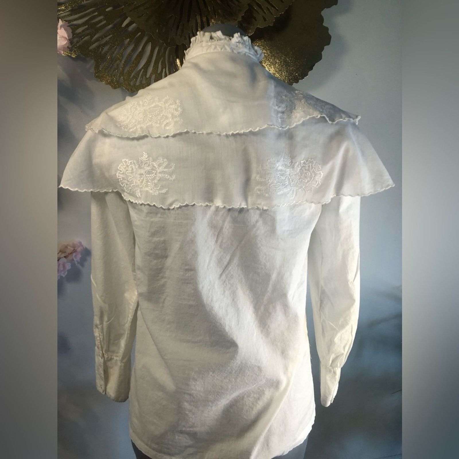NBDN Nobrandedon Shirt Embroidered layered button down top Size XS / US 0-2 / IT 36-38 - 8 Thumbnail