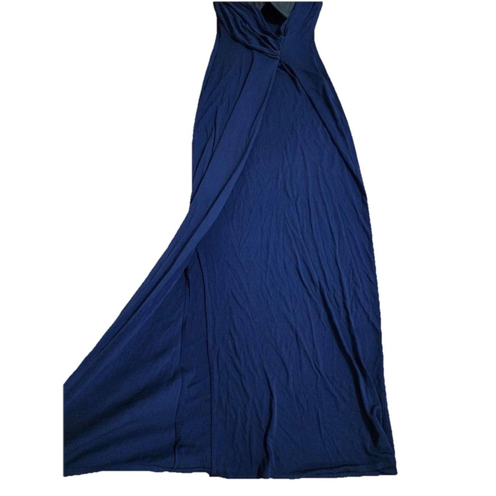 Halston Heritage Halston Giovanna Navy Maxi Dress Women Size 6 A001291 Size S / US 4 / IT 40 - 8 Thumbnail