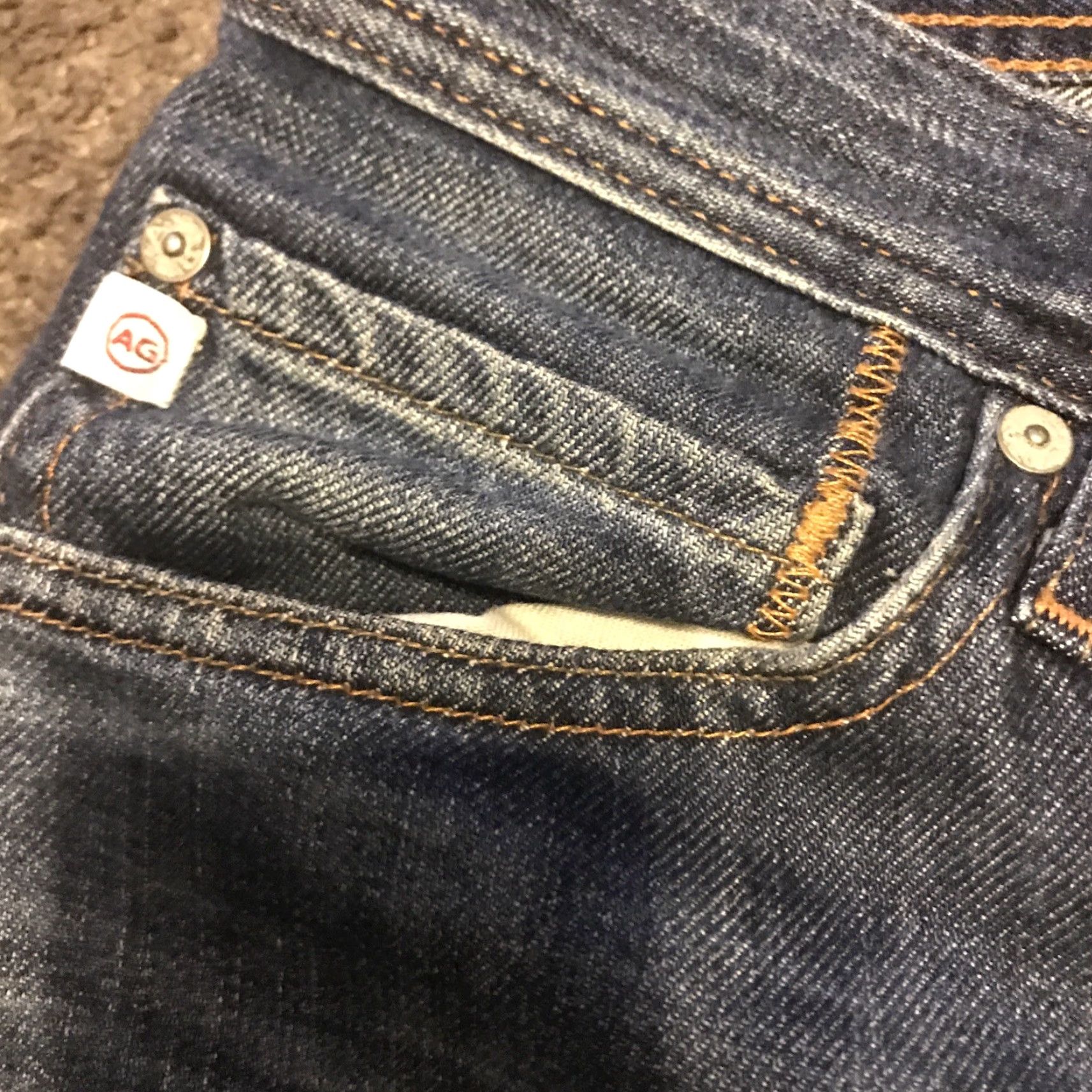 Vintage AG Adriano Goldschmied Jeans Mens 33 The Graduate Tailored Leg Blue USA Denim Slim 5-Pocket Classic Men Regular Jeans Size US 33 - 7 Thumbnail