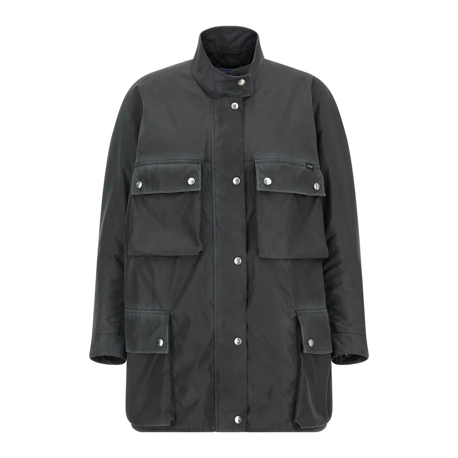 PRADA Re-Nylon Waterproof Gray Jacket New & Authentic (Women