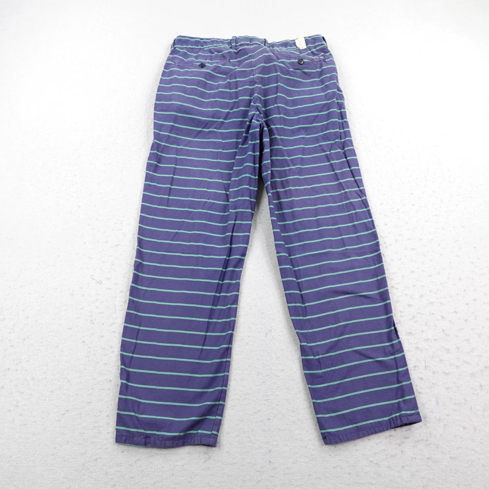 Ralph Lauren RLX Ralph Lauren Pants Mens 34x32 Blue Green Stripes Chino Golf Straight Cotton Size US 34 / EU 50 - 5 Thumbnail