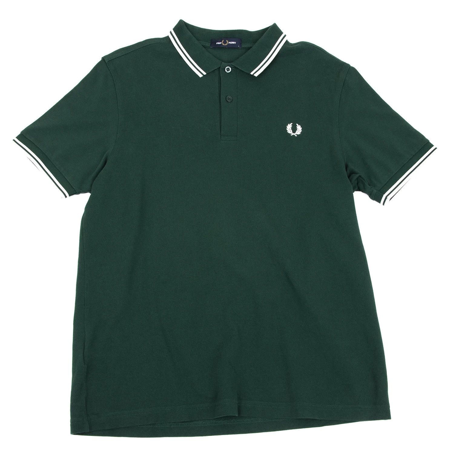Fred Perry Embroidered Cotton Polo Shirt in Green, Size L Size US L / EU 52-54 / 3 - 1 Thumbnail