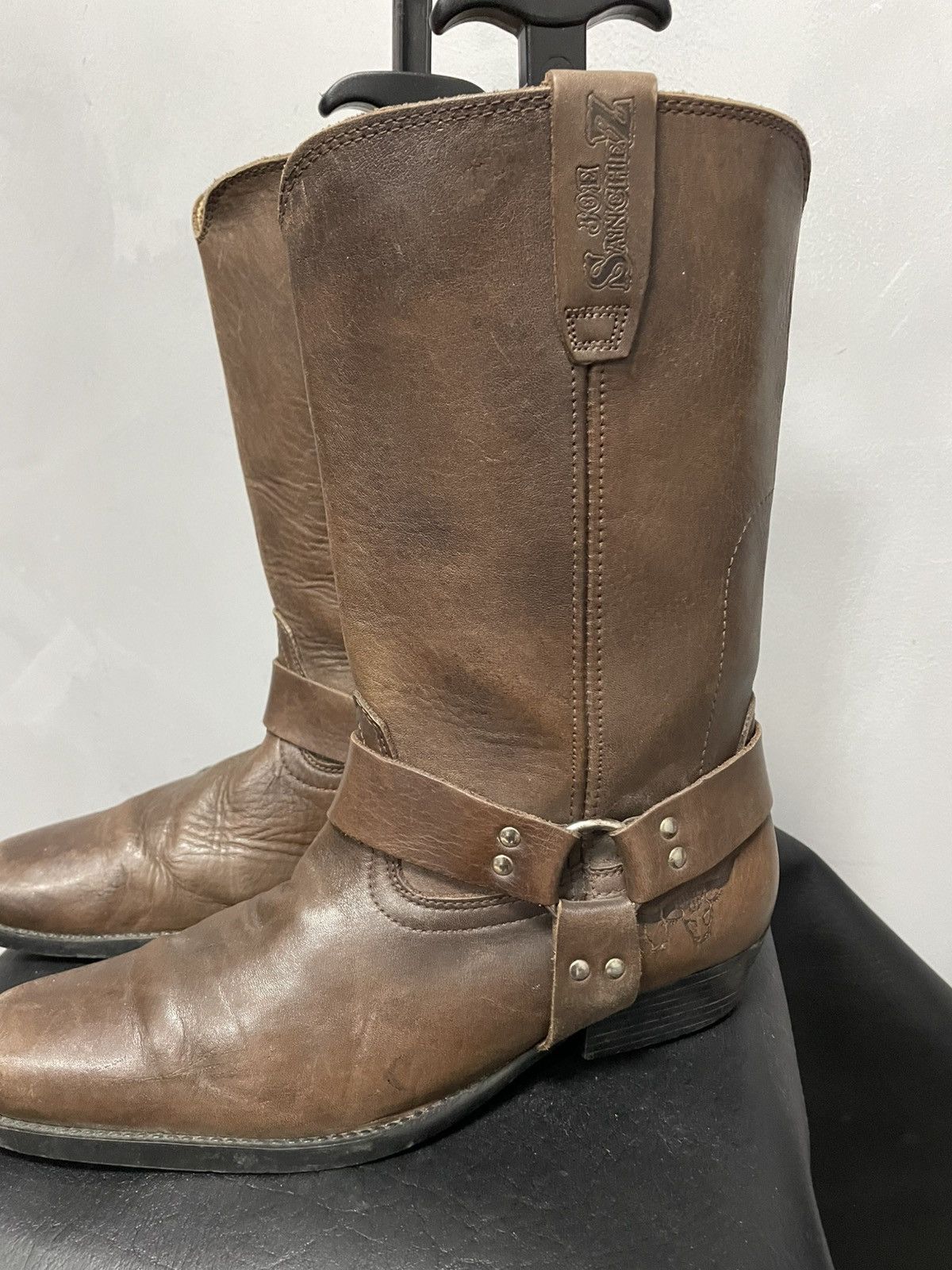 Sancho Boots Western brown leather moto boots harley davidson style y2k Size US 10 / EU 43 - 2 Thumbnail