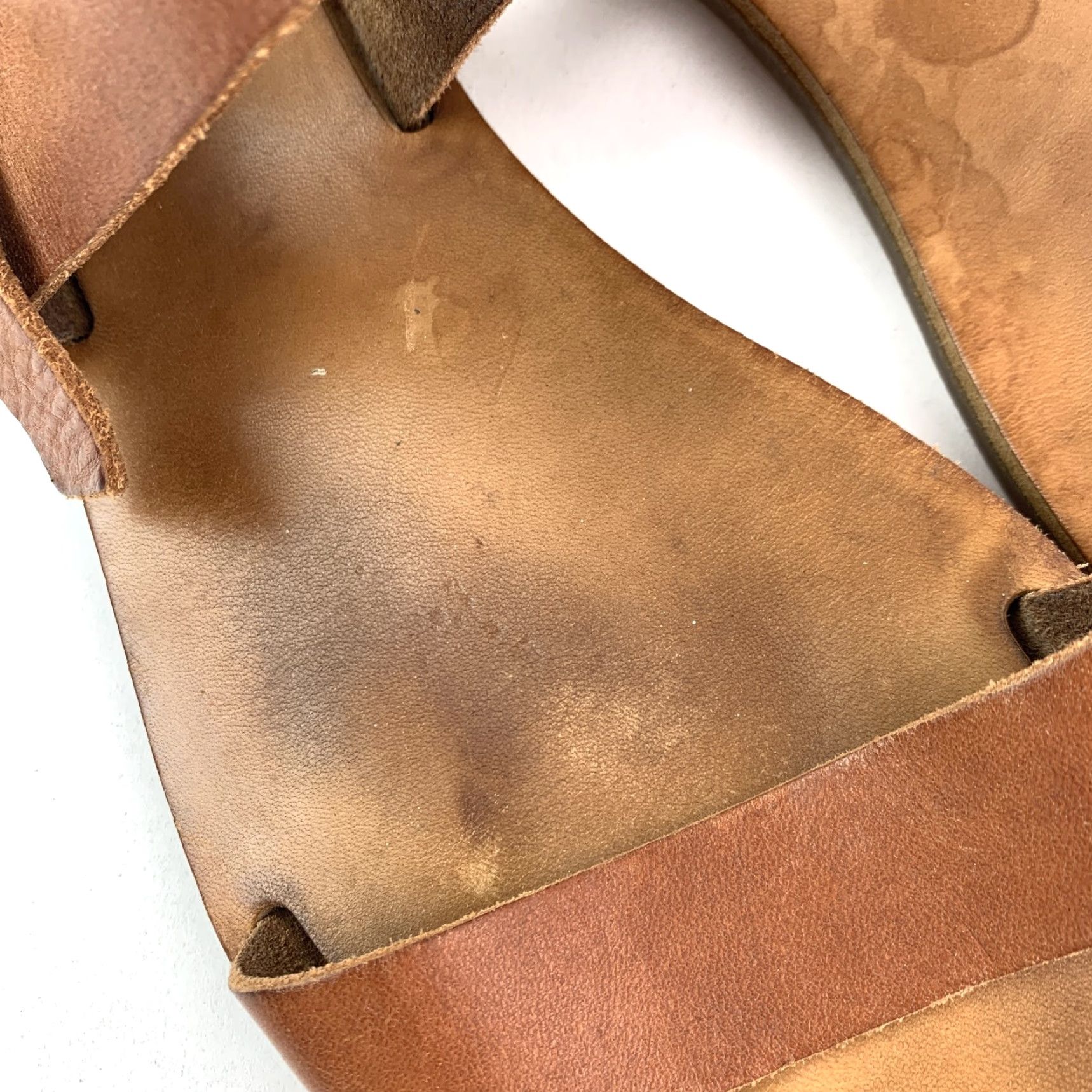 Vintage ZUZII Sandal Women's Brown Leather Ankle Strap Flat Size 7 Buckle Rubber Insole Upper Leather Casual Spring Summer 7 Womens Size US 7 / IT 37 - 3 Thumbnail