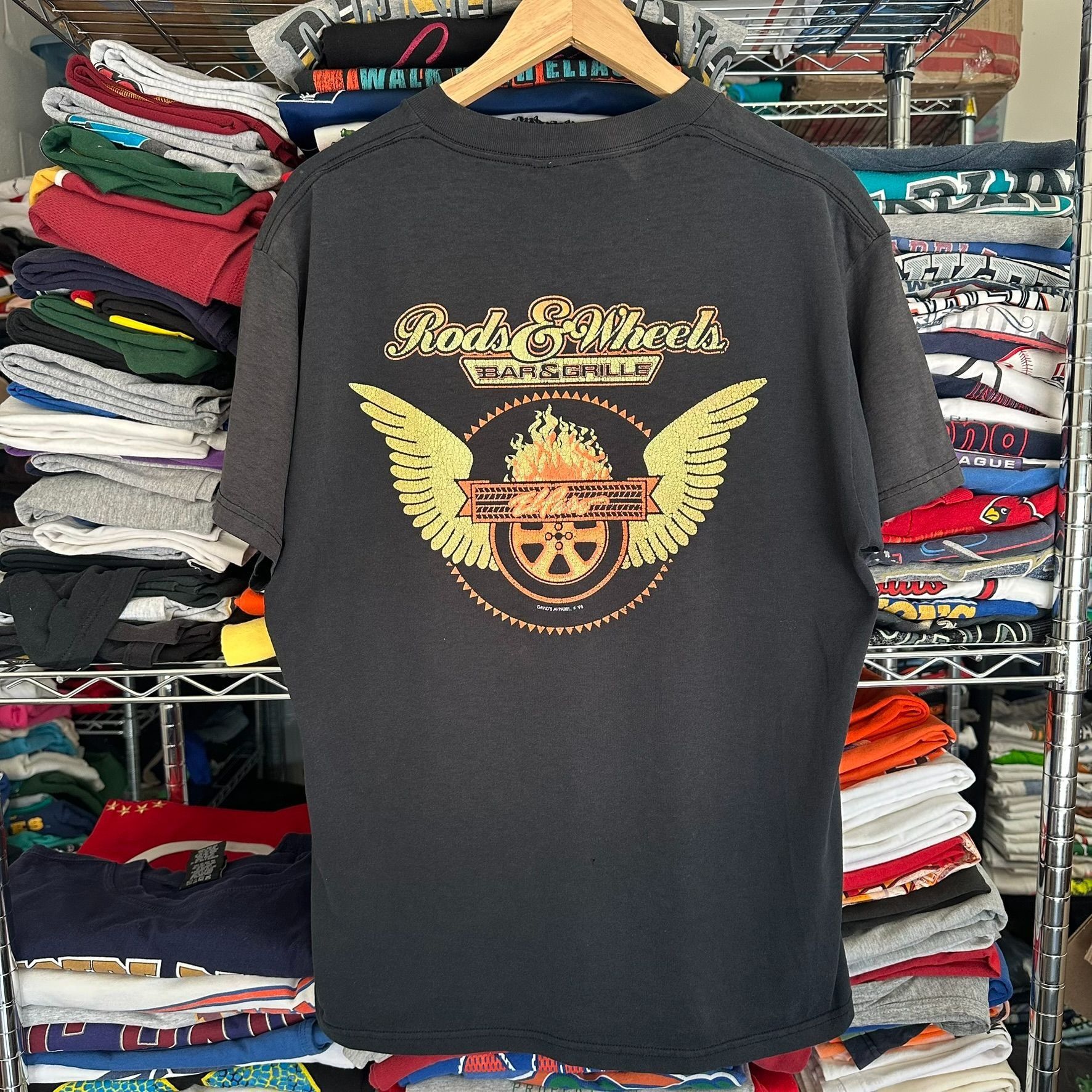 Fruit Of The Loom Vintage Y2K El Paso TX Biker Bar T-Shirt Faded Black Grunge Size US L / EU 52-54 / 3 - 1 Thumbnail