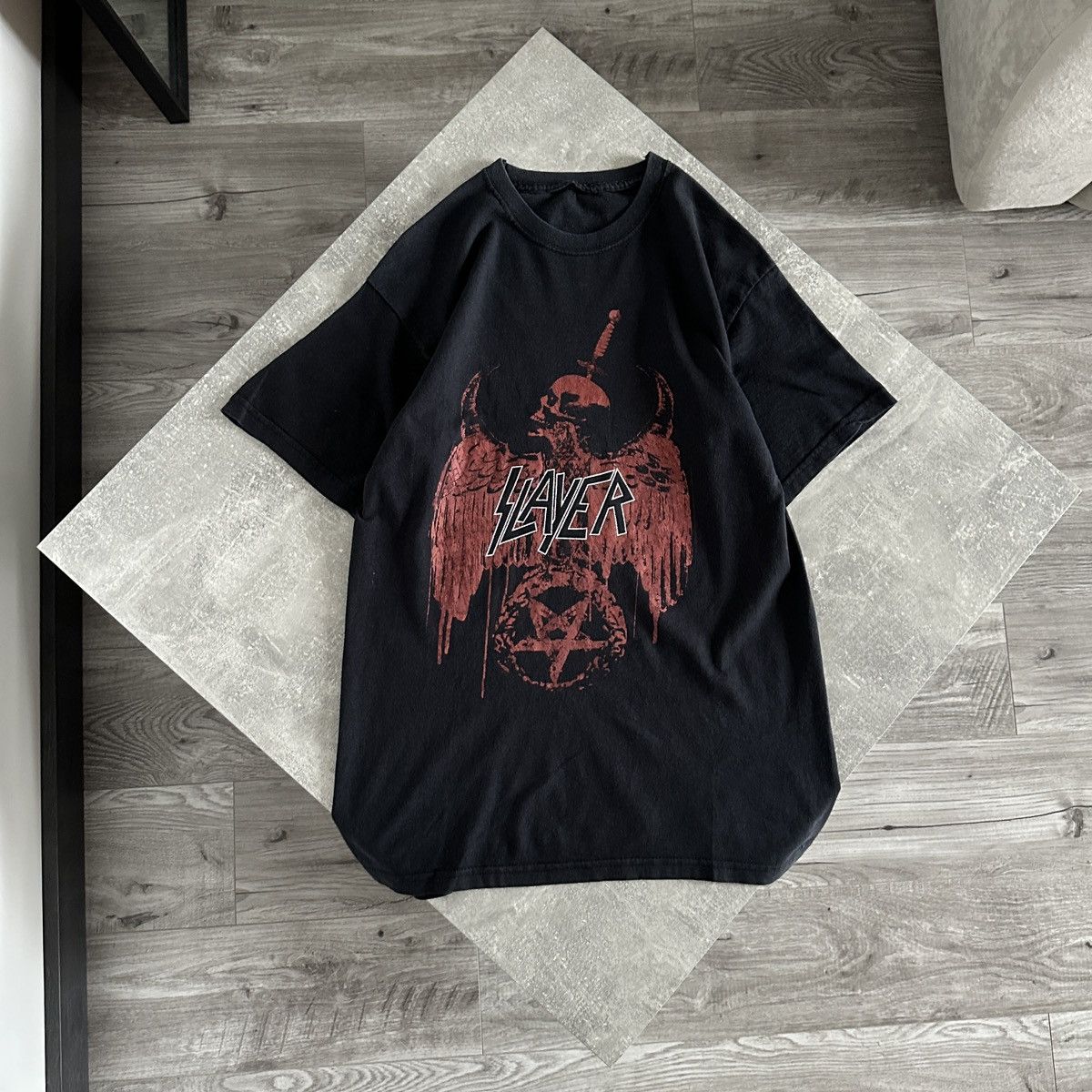 Vintage Vintage 00s Slayer Washed tee 2004 tour rock metal band y2k Size US M / EU 48-50 / 2 - 1 Thumbnail